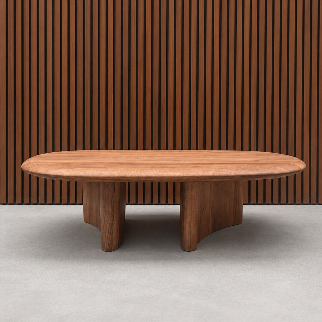 Artisan Monument Oval Coffee Table - European Walnut