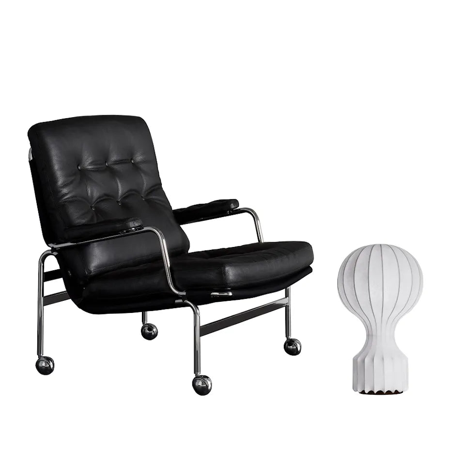DUX Karin Armchair - Elmo Soft Black with Gatto Grande included