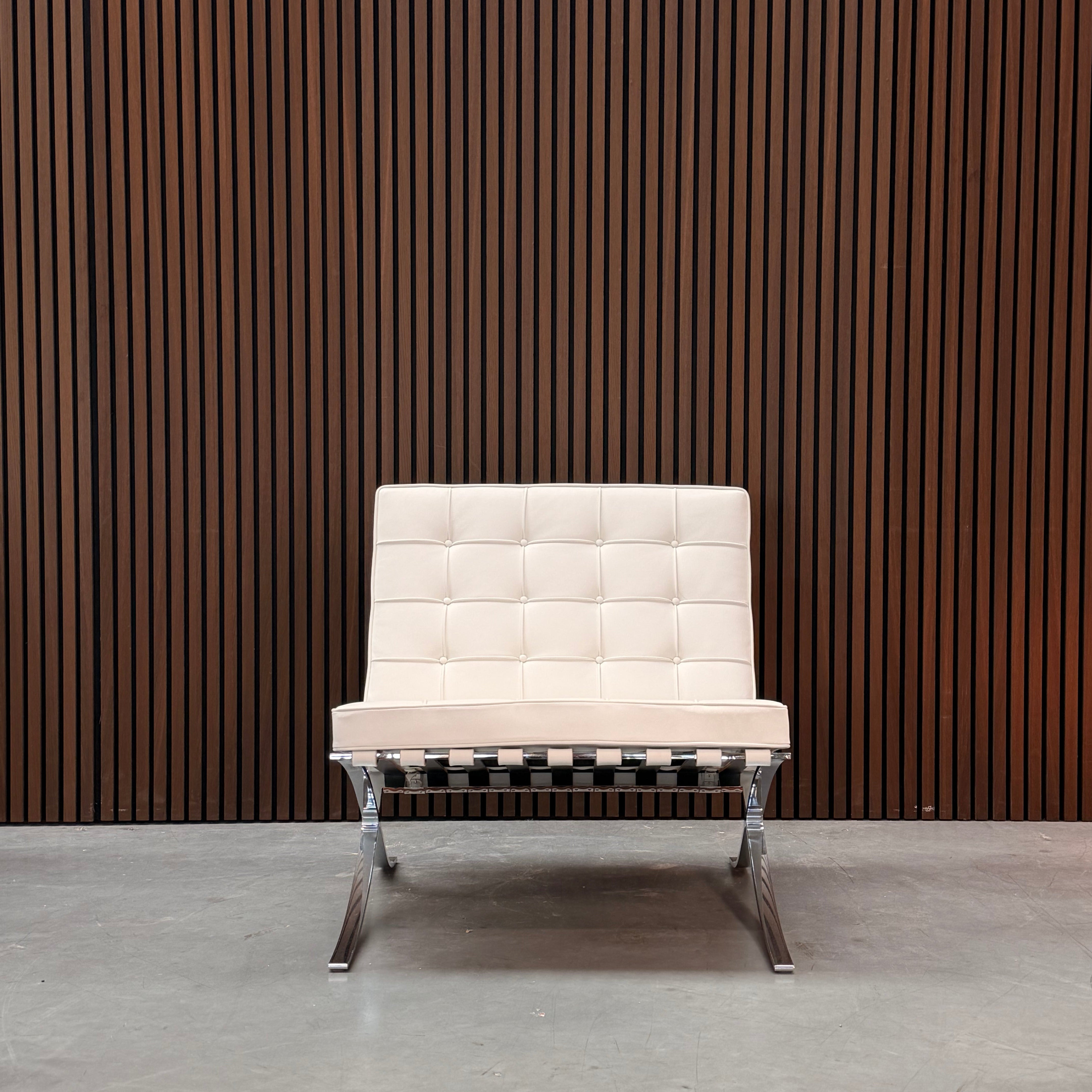 Knoll Barcelona Chair – Volo White Leather (Ex-Display)