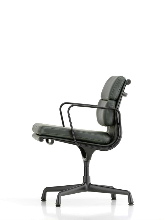 Vitra Aluminum Chair Black EA 208 Soft Pad