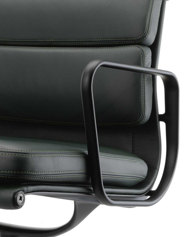 Vitra Aluminum Chair Black EA 208 Soft Pad