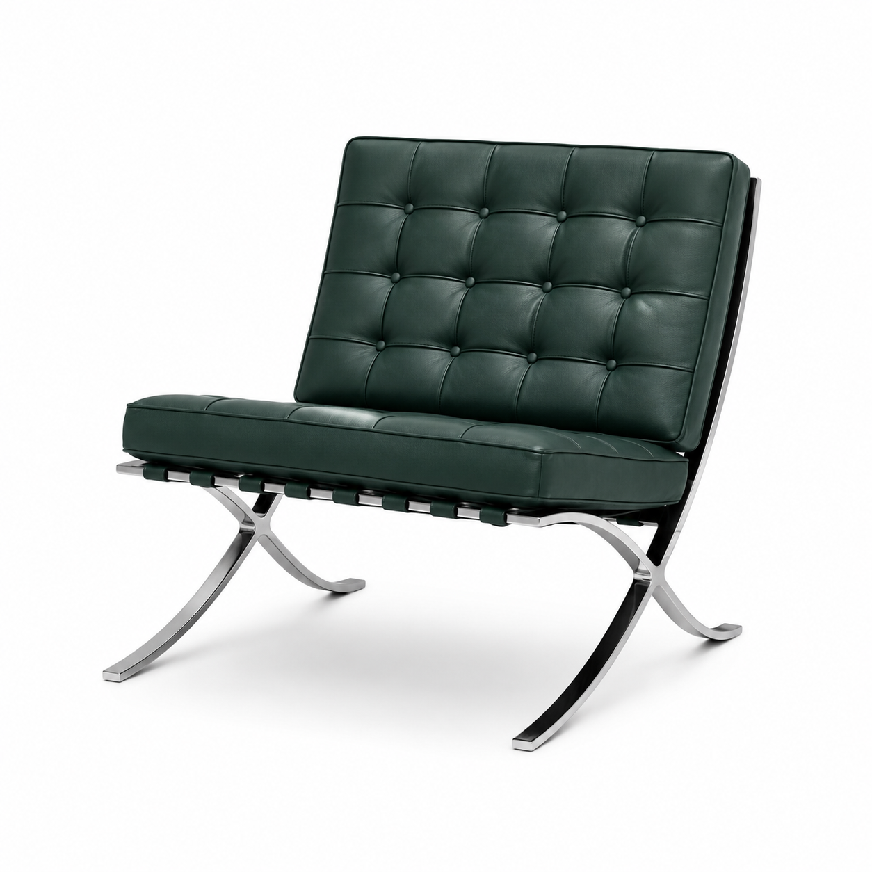 Knoll Barcelona Chair - Bauhaus Green Leather