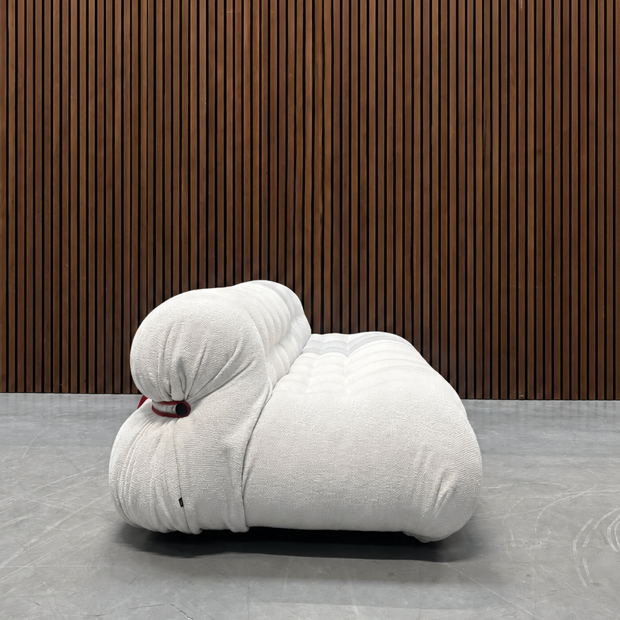 Cassina Soriana 3-Seater Sofa - White Bouclé