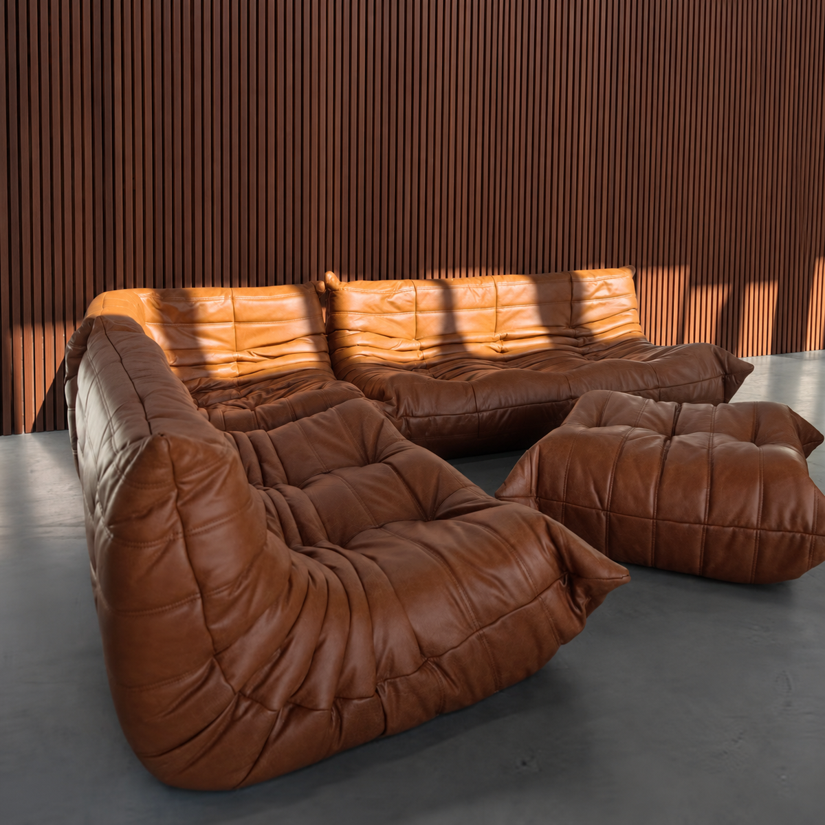 Ligne Roset Togo Modular Set – Cognac Leather
