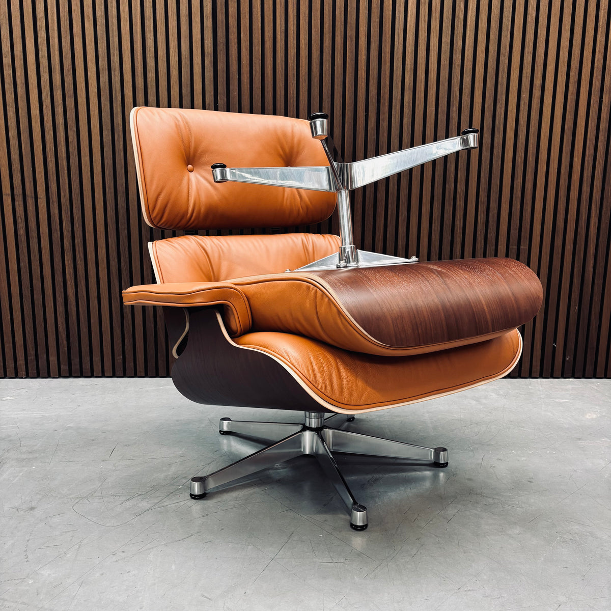Eames Lounge Chair | Dark Walnut Shell & Cognac Leather
