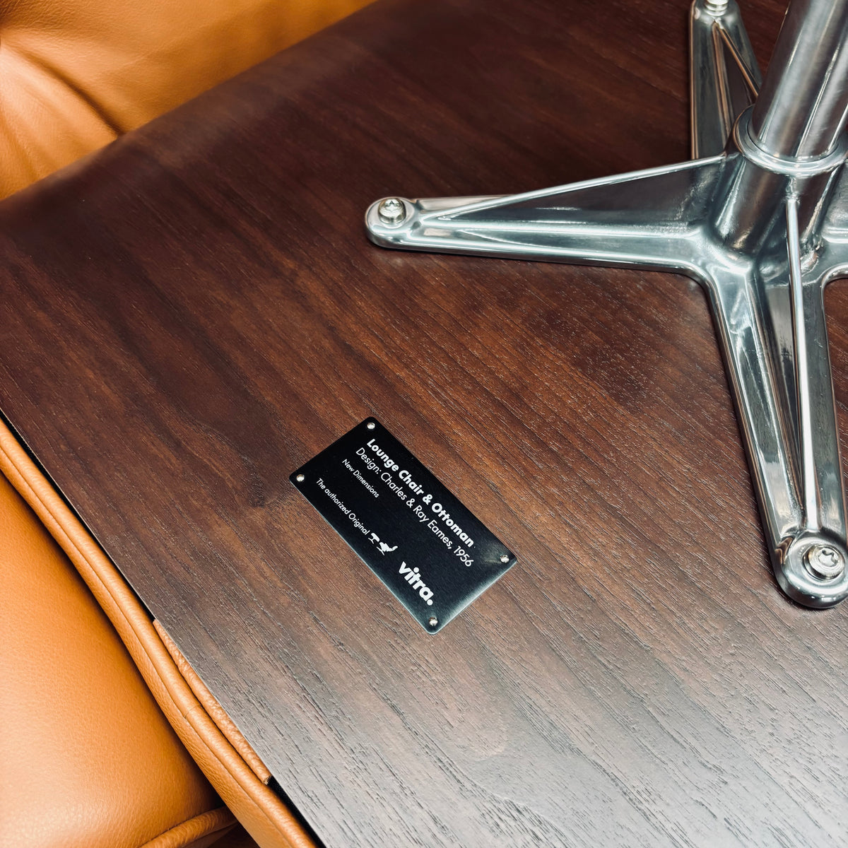 Eames Lounge Chair | Dark Walnut Shell & Cognac Leather
