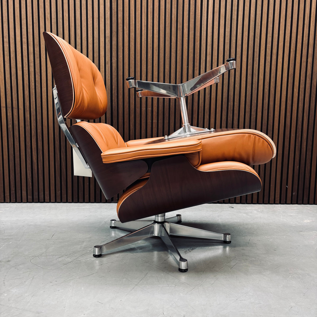 Eames Lounge Chair | Dark Walnut Shell & Cognac Leather