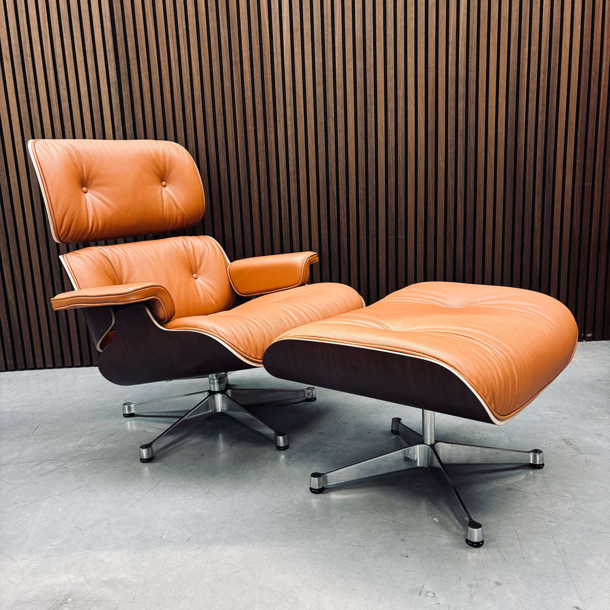 Eames Lounge Chair | Dark Walnut Shell & Cognac Leather