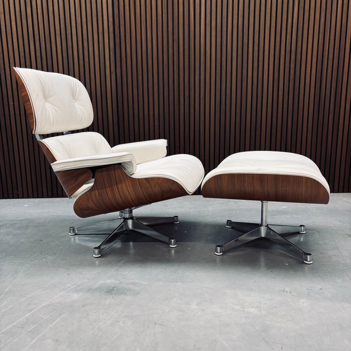 Vitra Eames Lounge Chair | Dark Walnut & Snow Leather