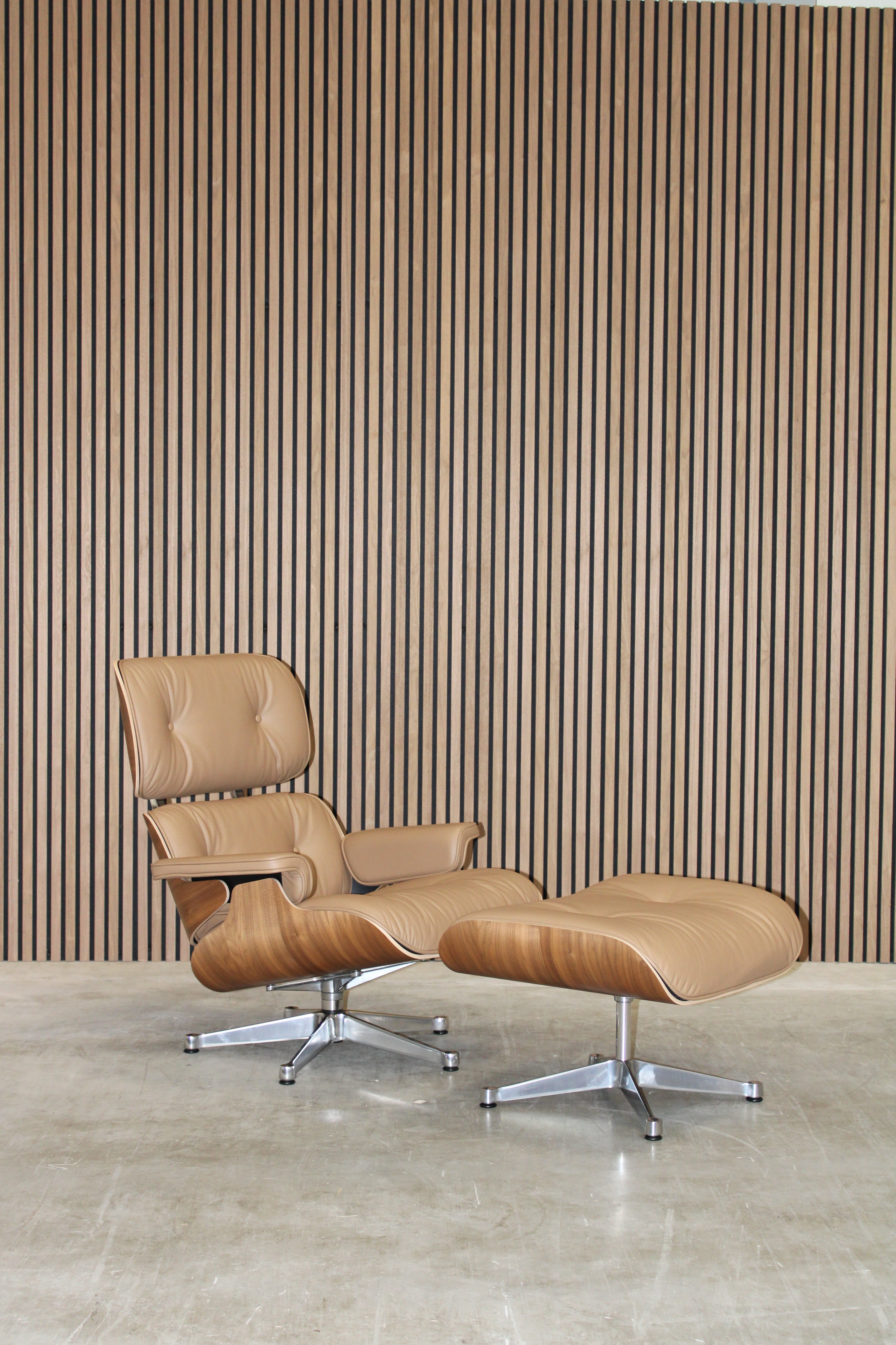 VITRA Eames Lounge Chair + Ottoman - Leather Premium F Camel
