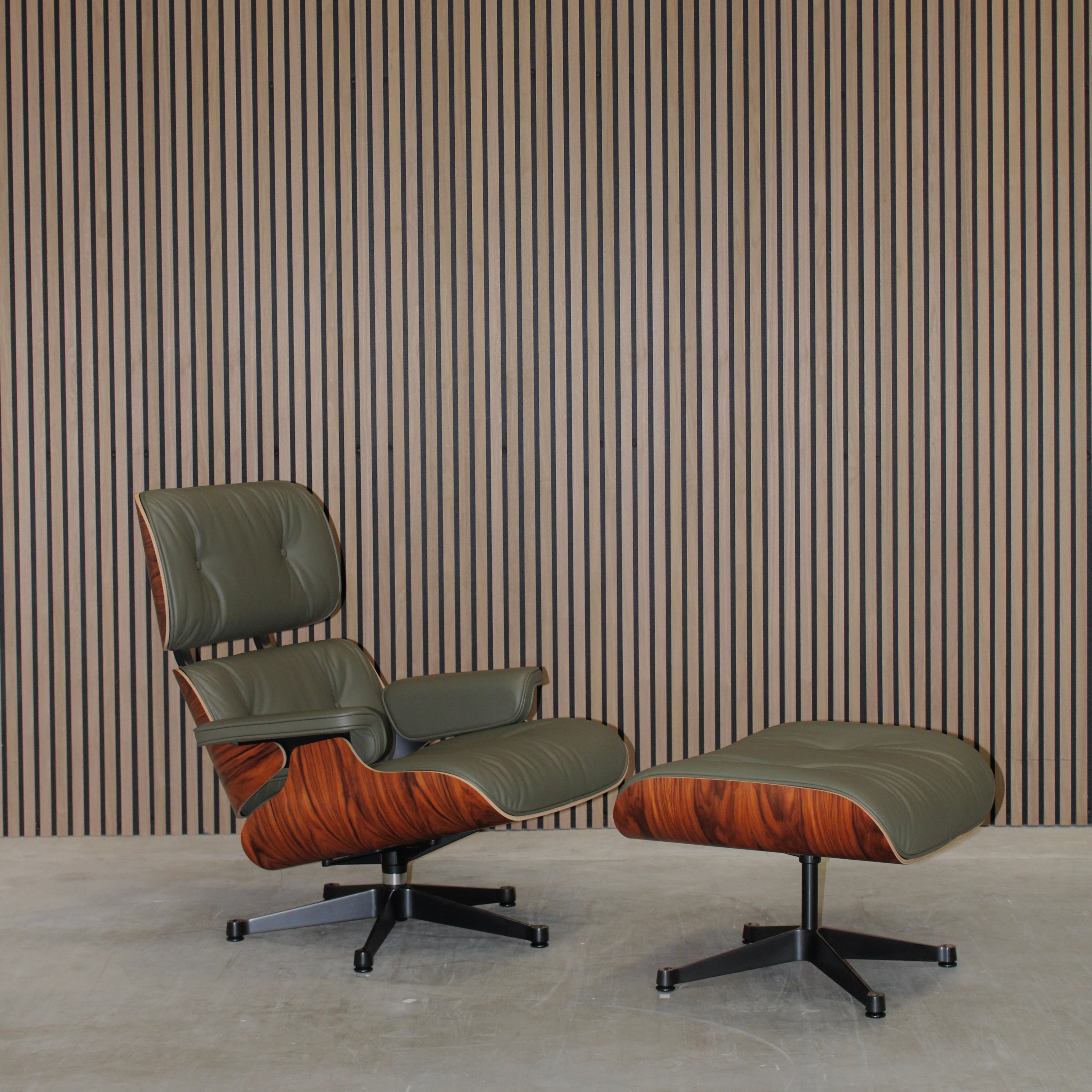 Vitra Eames Lounge Chair & Ottoman – Leather Premium F Khaki