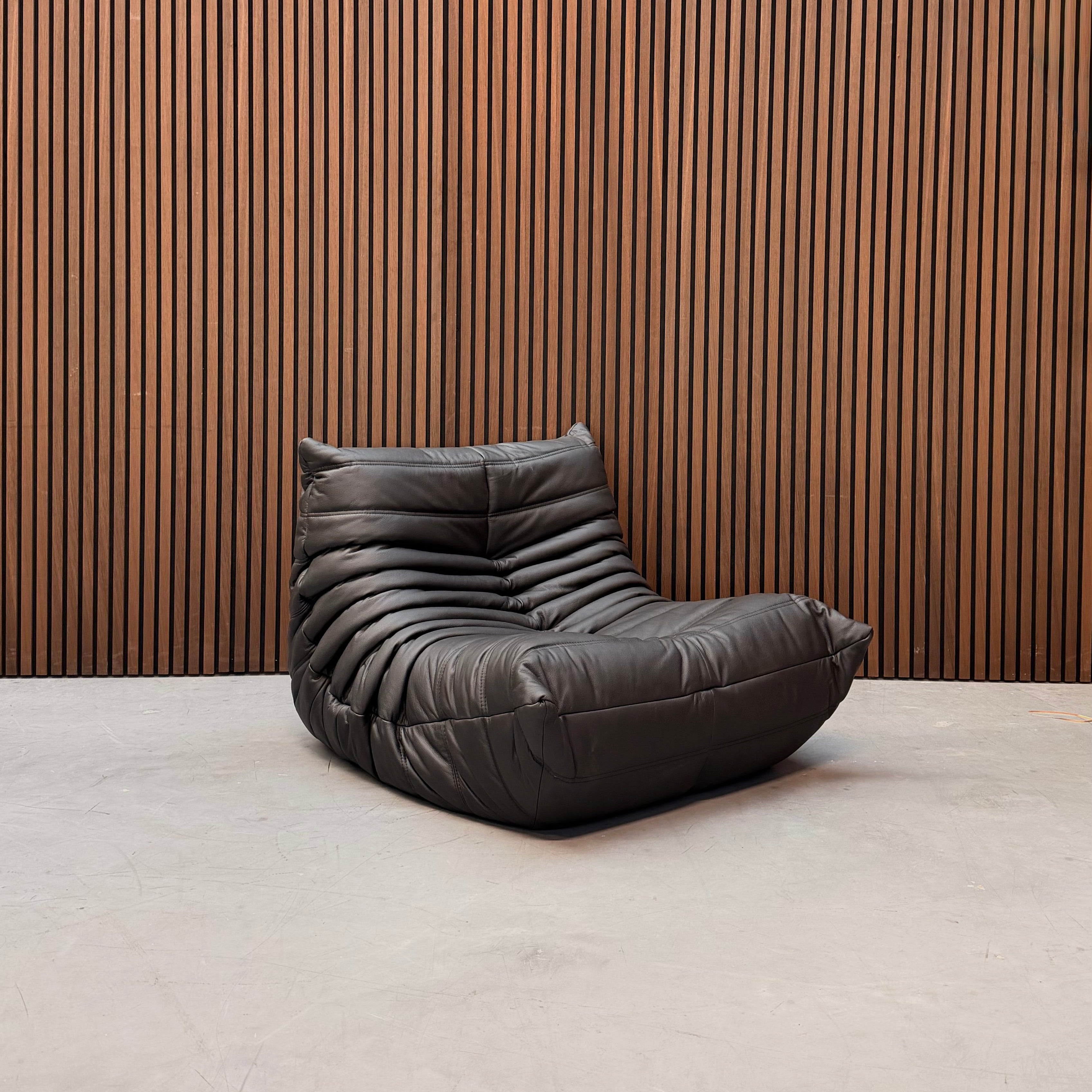 Ligne Roset Togo Fireside Chair – Full Aniline Black Leather (Ex-Display)