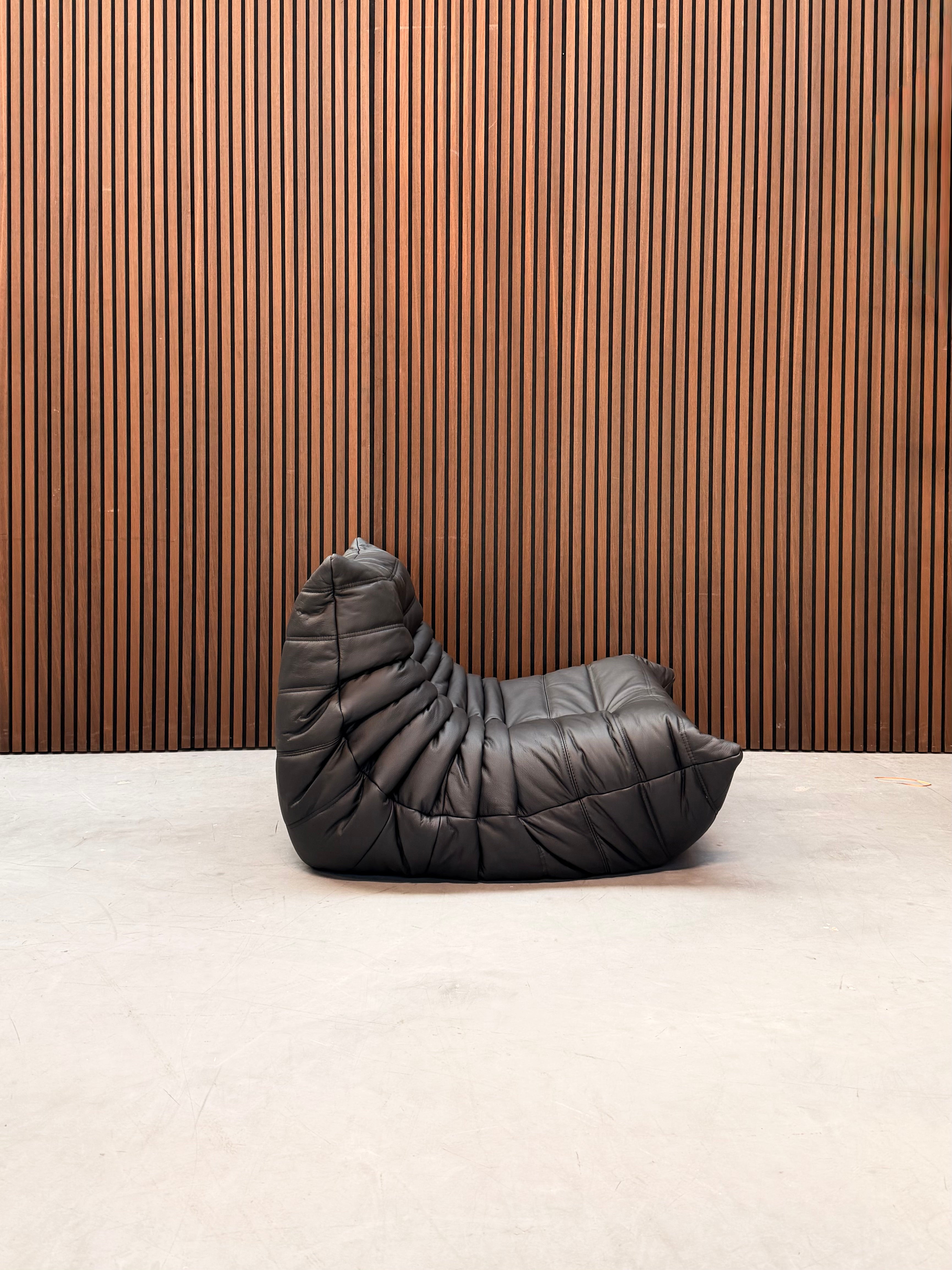 Togo Lounge Chair - One-seater Natural Black Leather