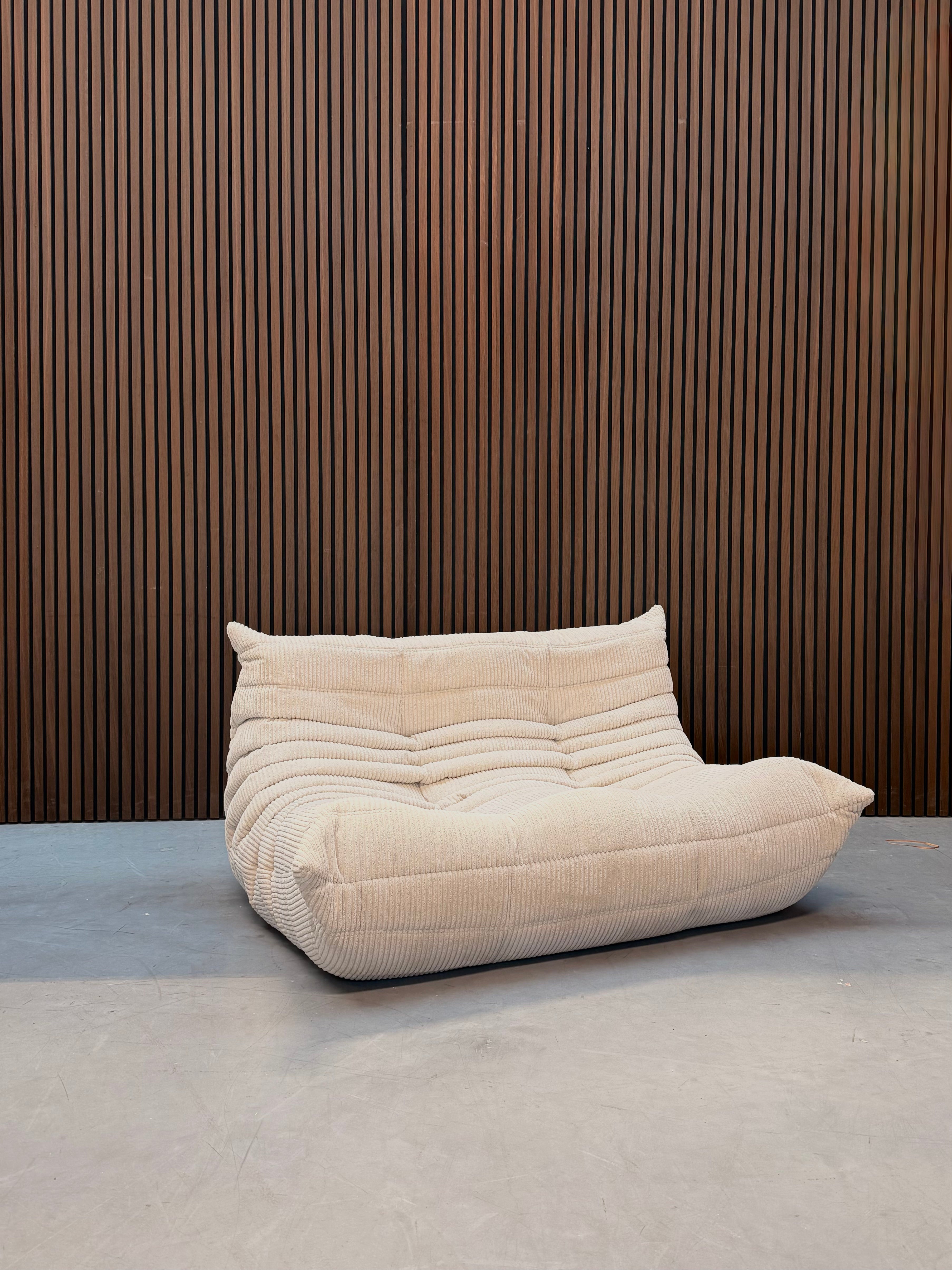 Togo Lounge Chair - Two-seater Beige Ribcord