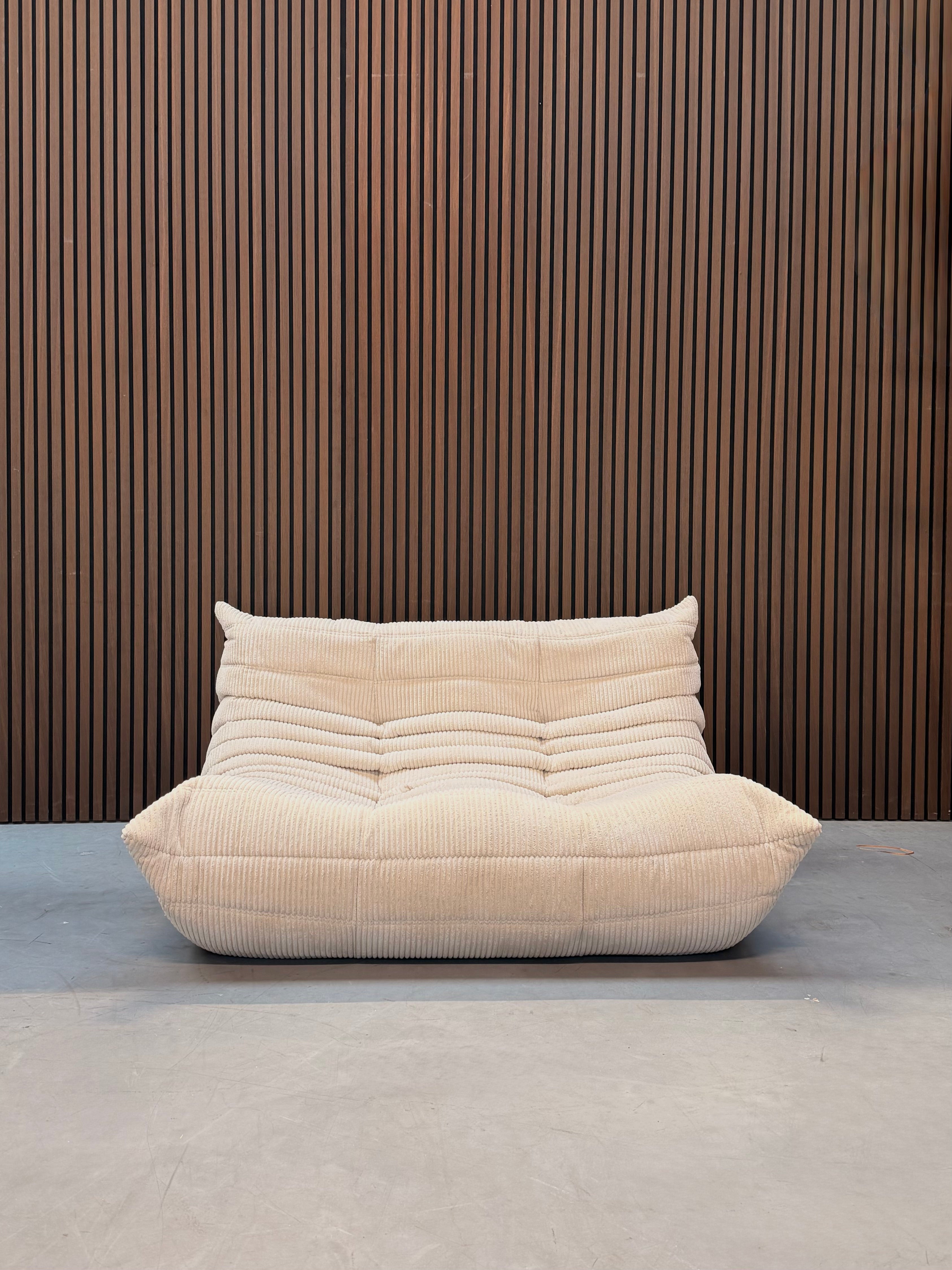 Togo Lounge Chair - Two-seater Beige Ribcord