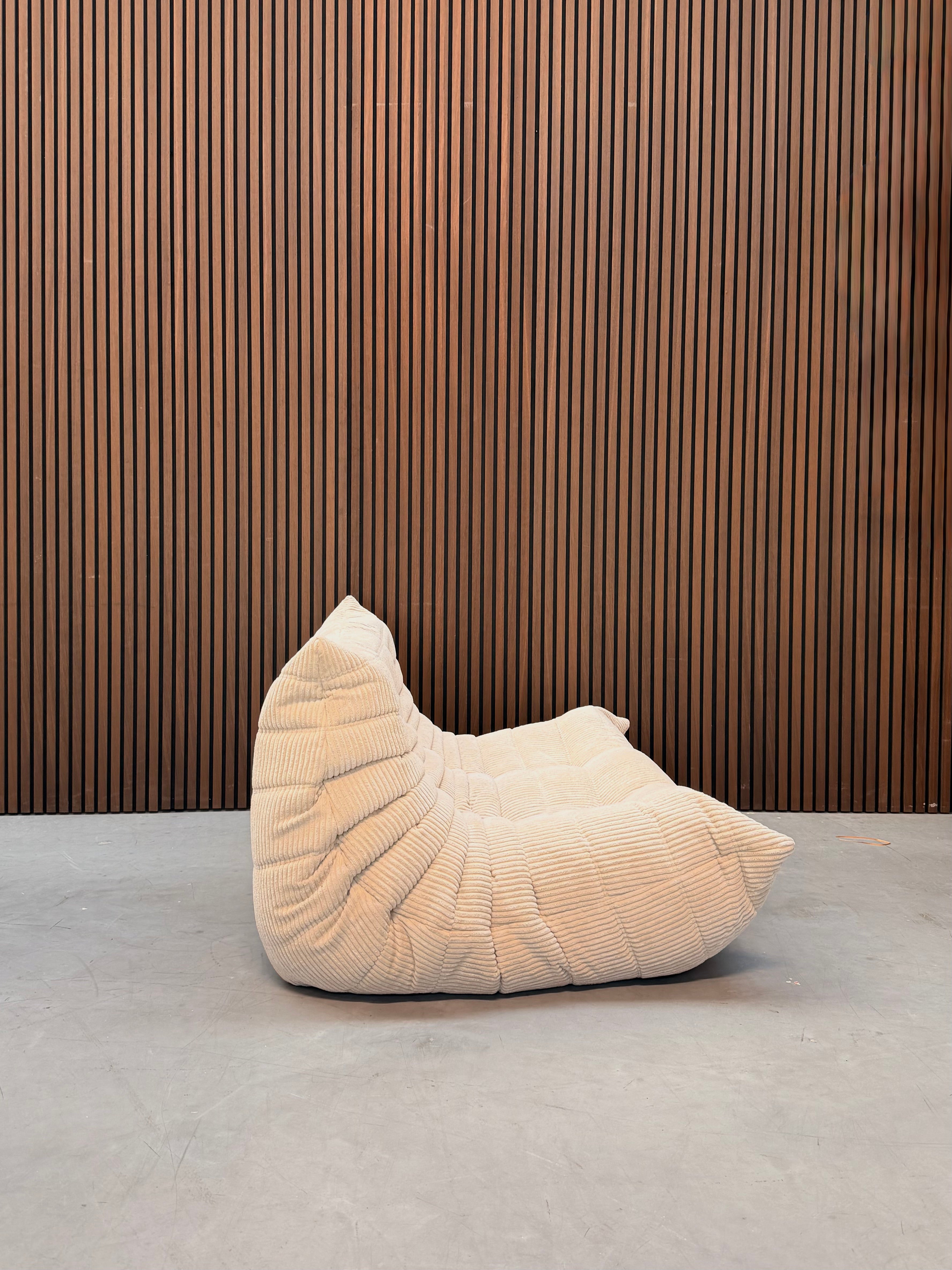 Togo Lounge Chair - Two-seater Beige Ribcord