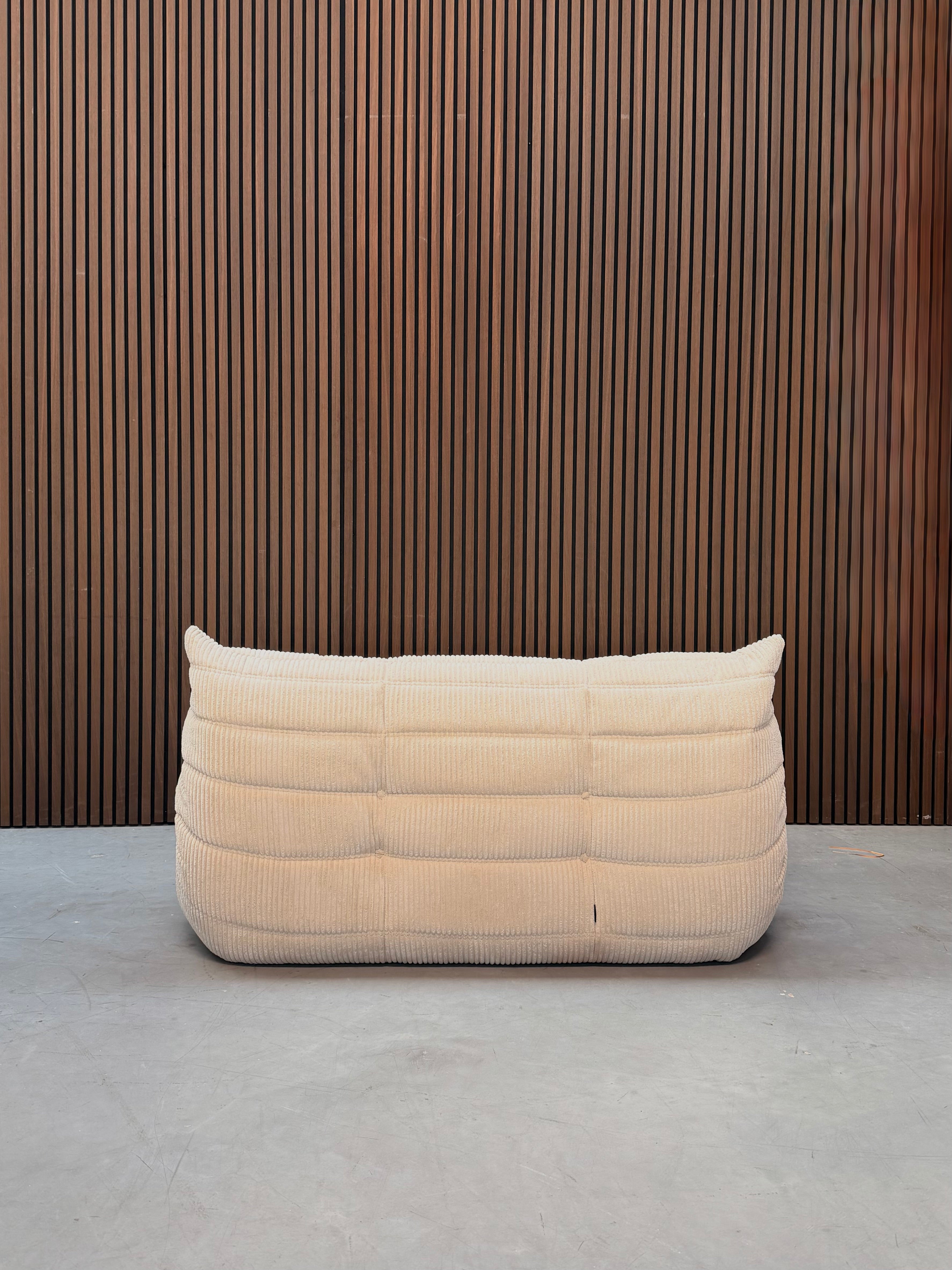 Togo Lounge Chair - Two-seater Beige Ribcord