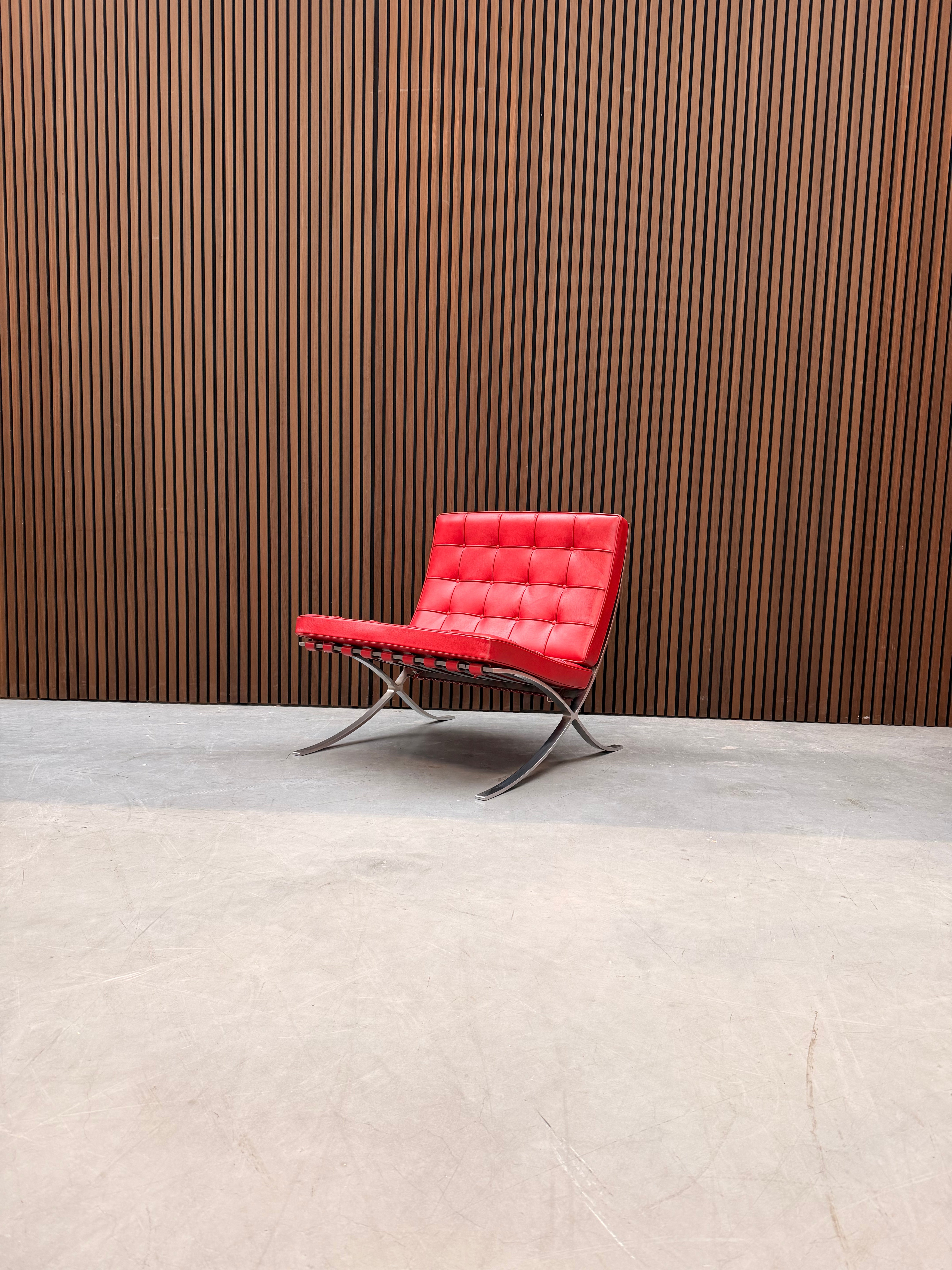 Knoll Barcelona Chair - Volo Leather Red