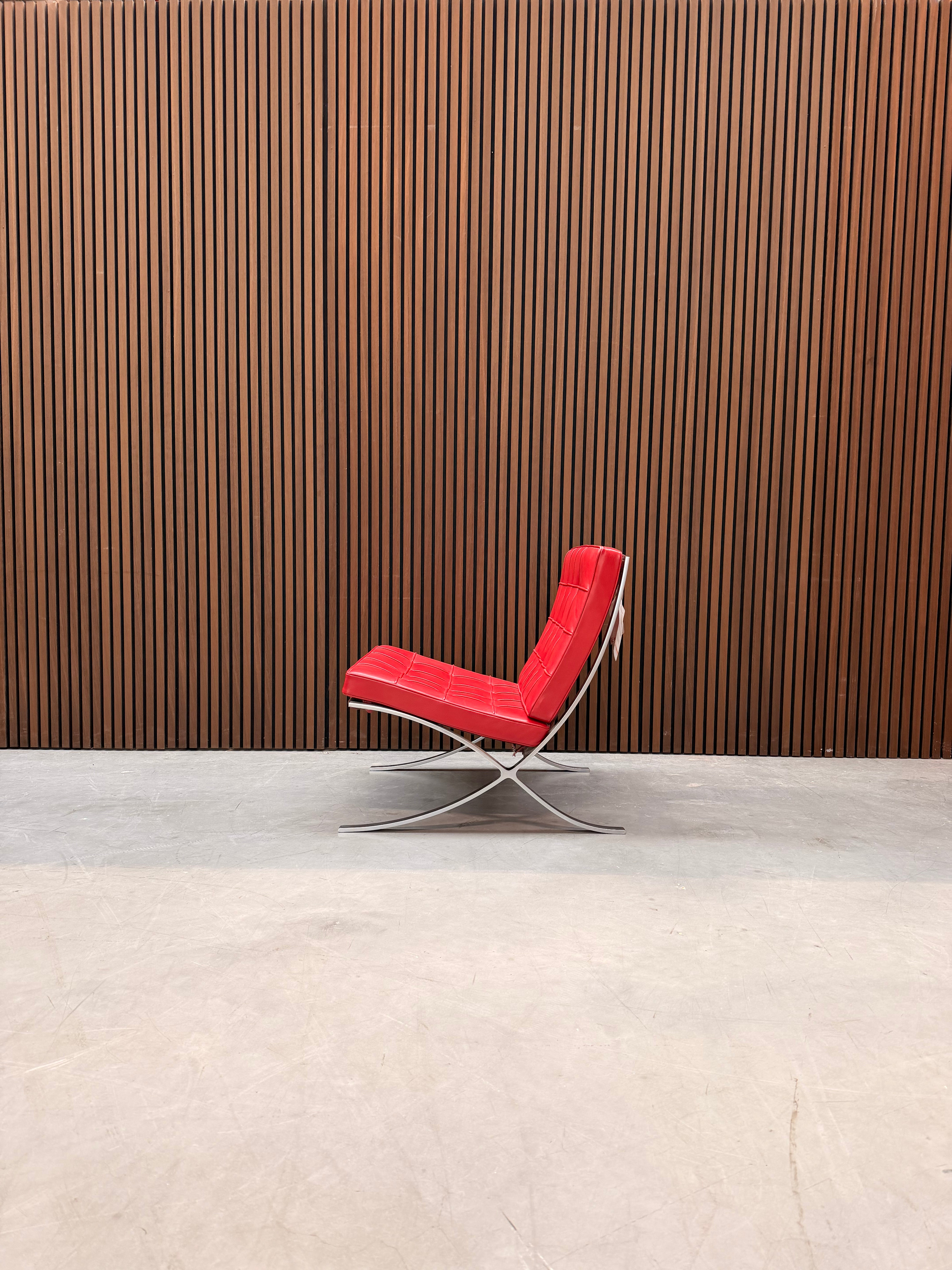 Knoll Barcelona Chair - Volo Leather Red