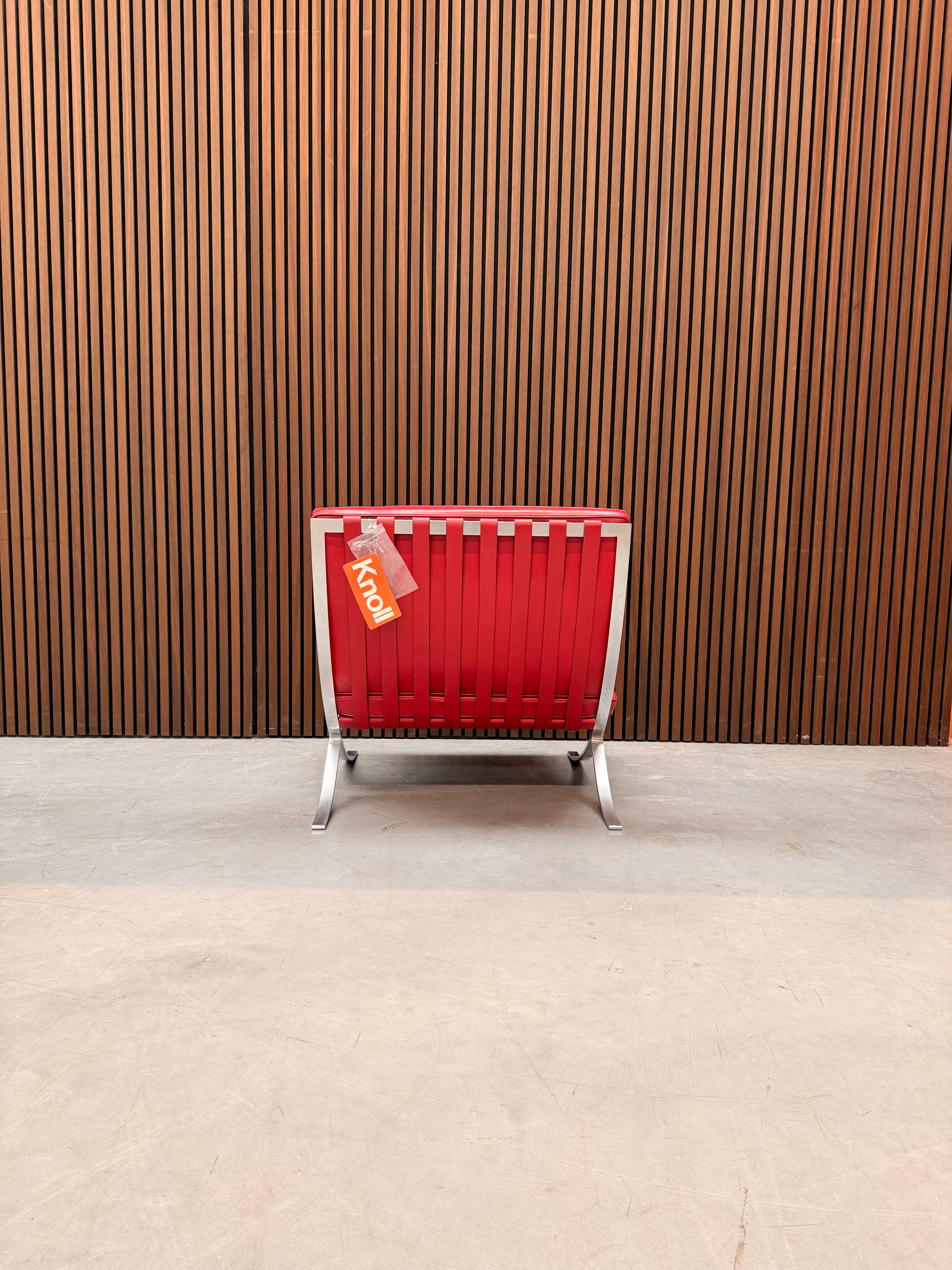Knoll Barcelona Chair - Volo Leather Red