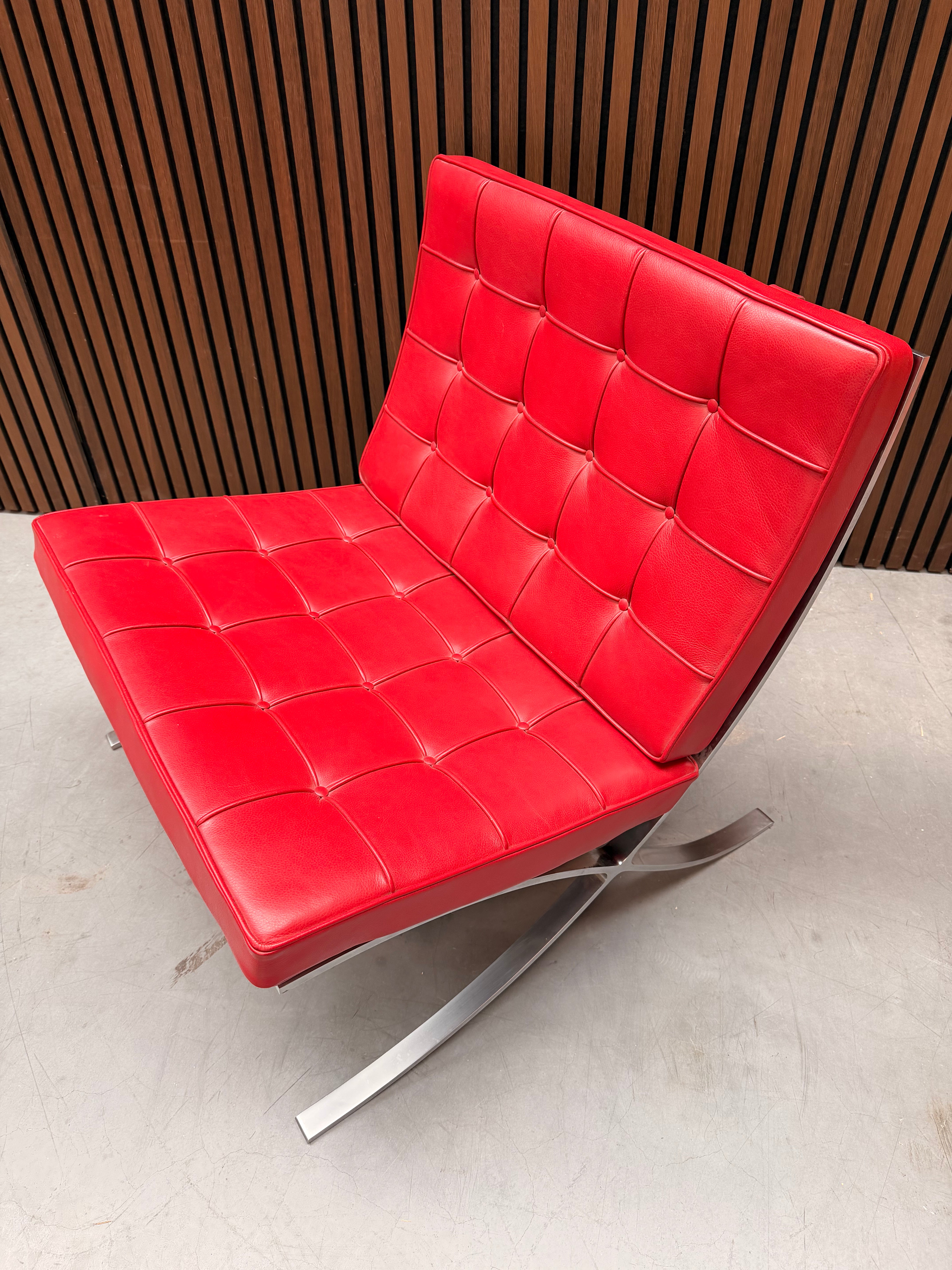 Knoll Barcelona Chair - Volo Leather Red