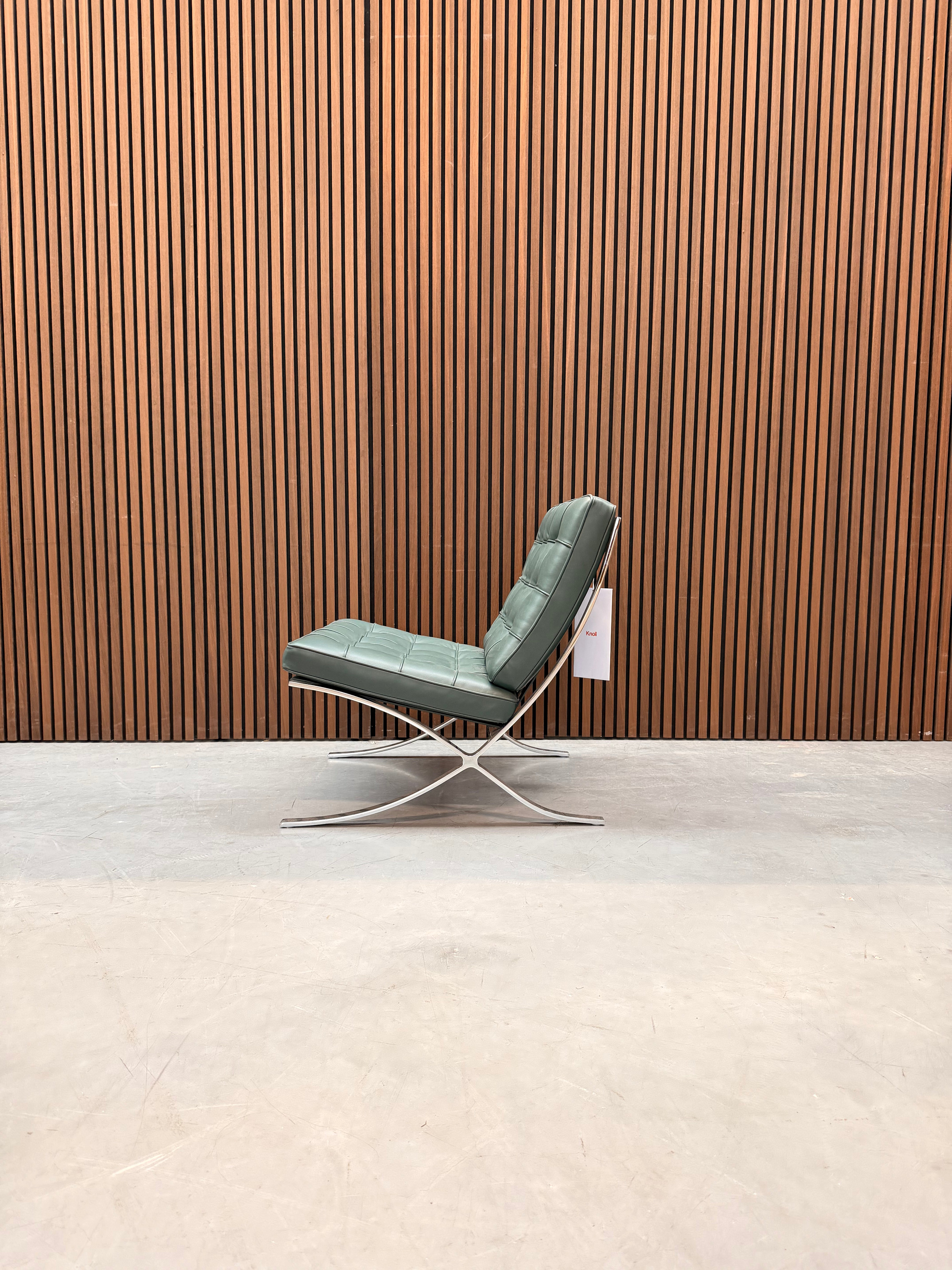 Knoll Barcelona Chair - Volo Leather Bauhaus Green