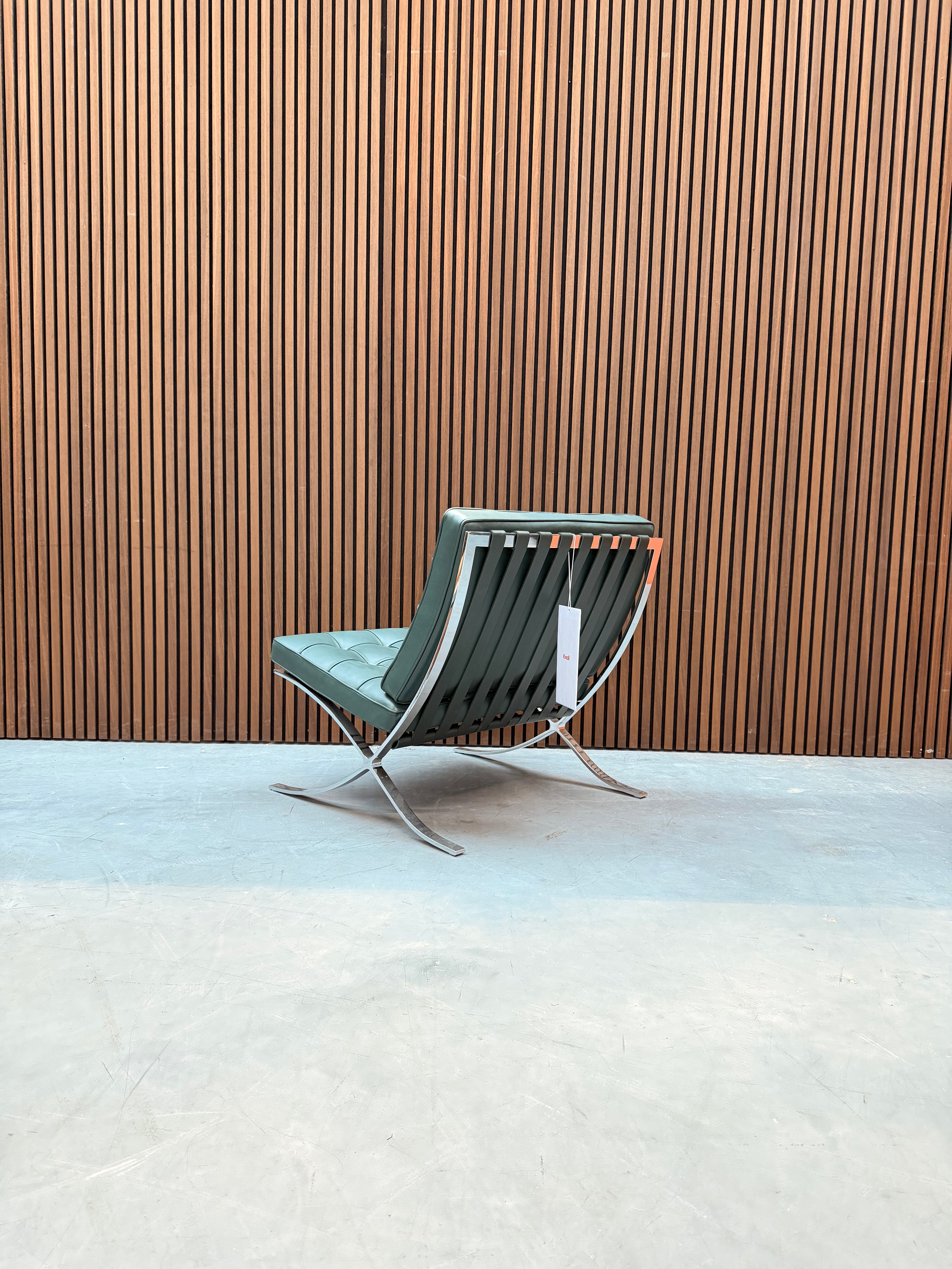 Knoll Barcelona Chair - Volo Leather Bauhaus Green