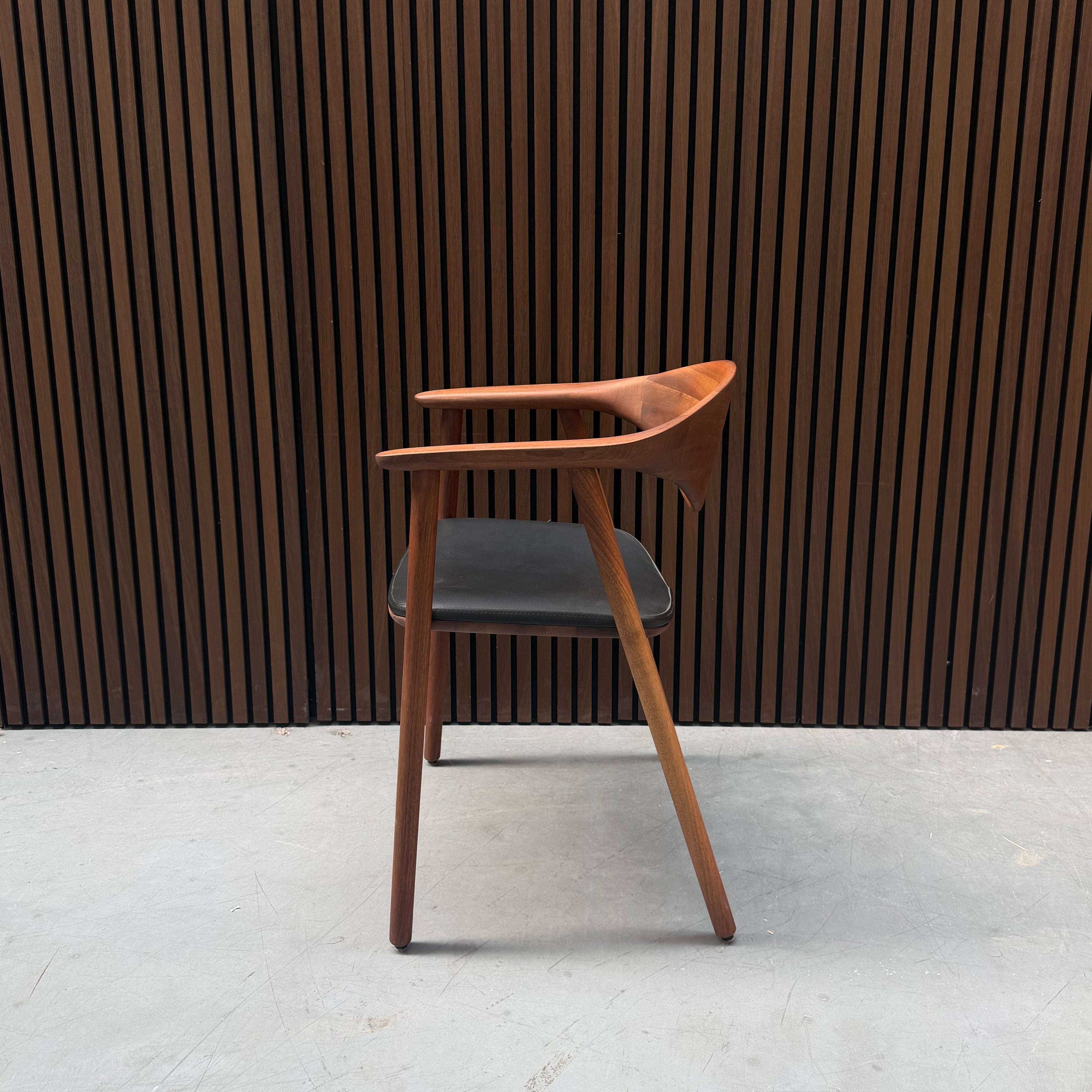 Artisan Naru Chair - Zenith Black Leather European Walnut