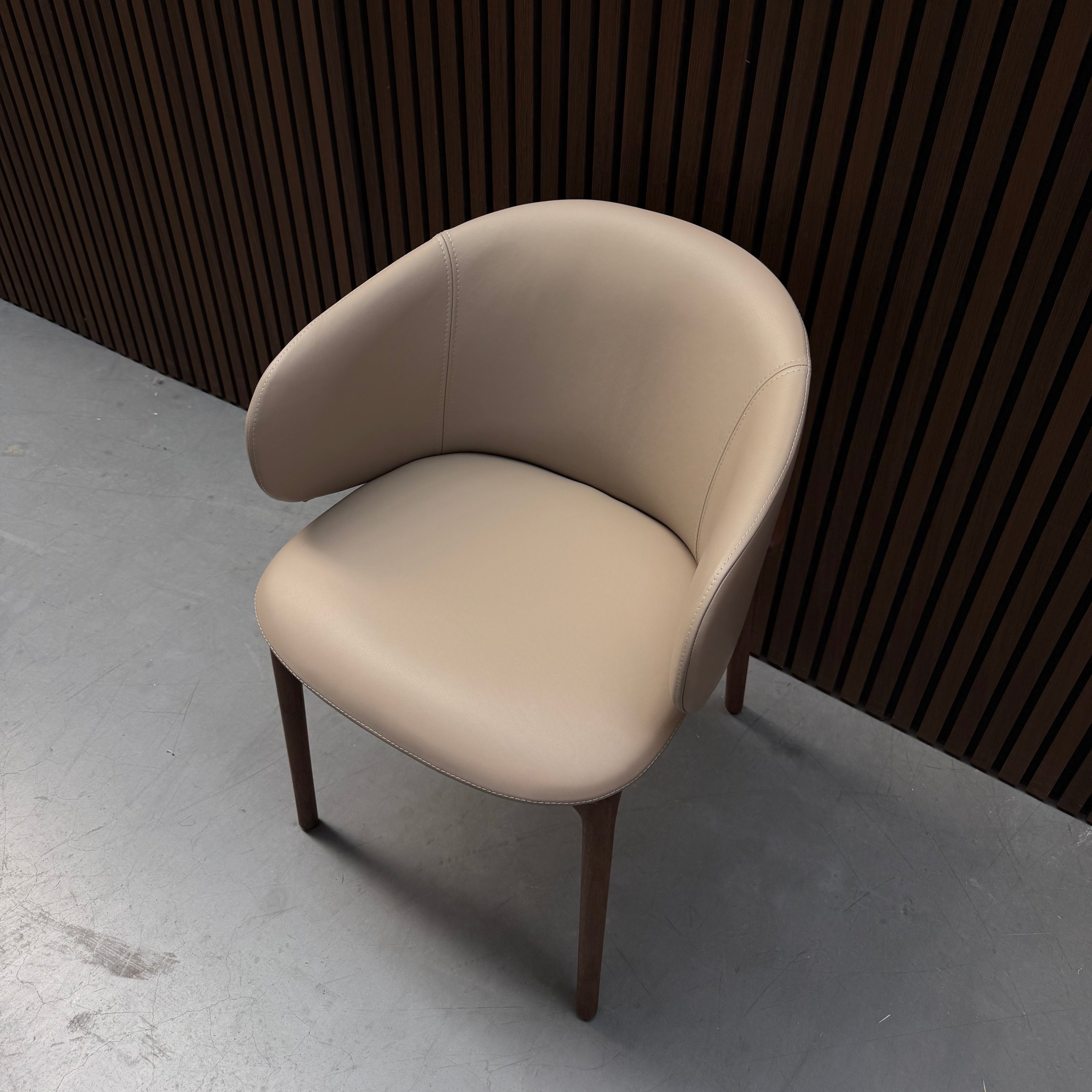 Artisan Mela Chair - Zenith Beige Leather European Walnut