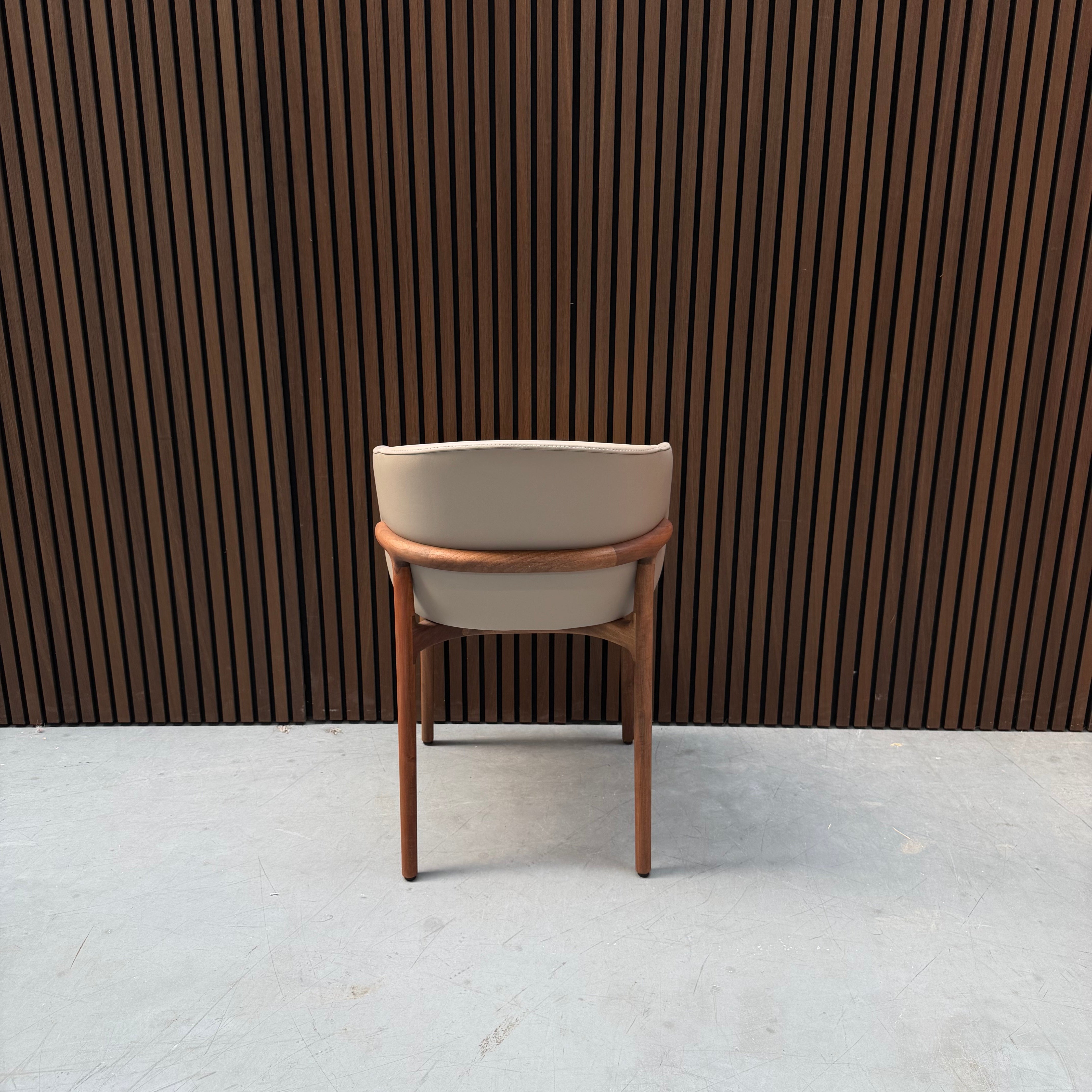 Artisan Mela Chair - Zenith Beige Leather European Walnut