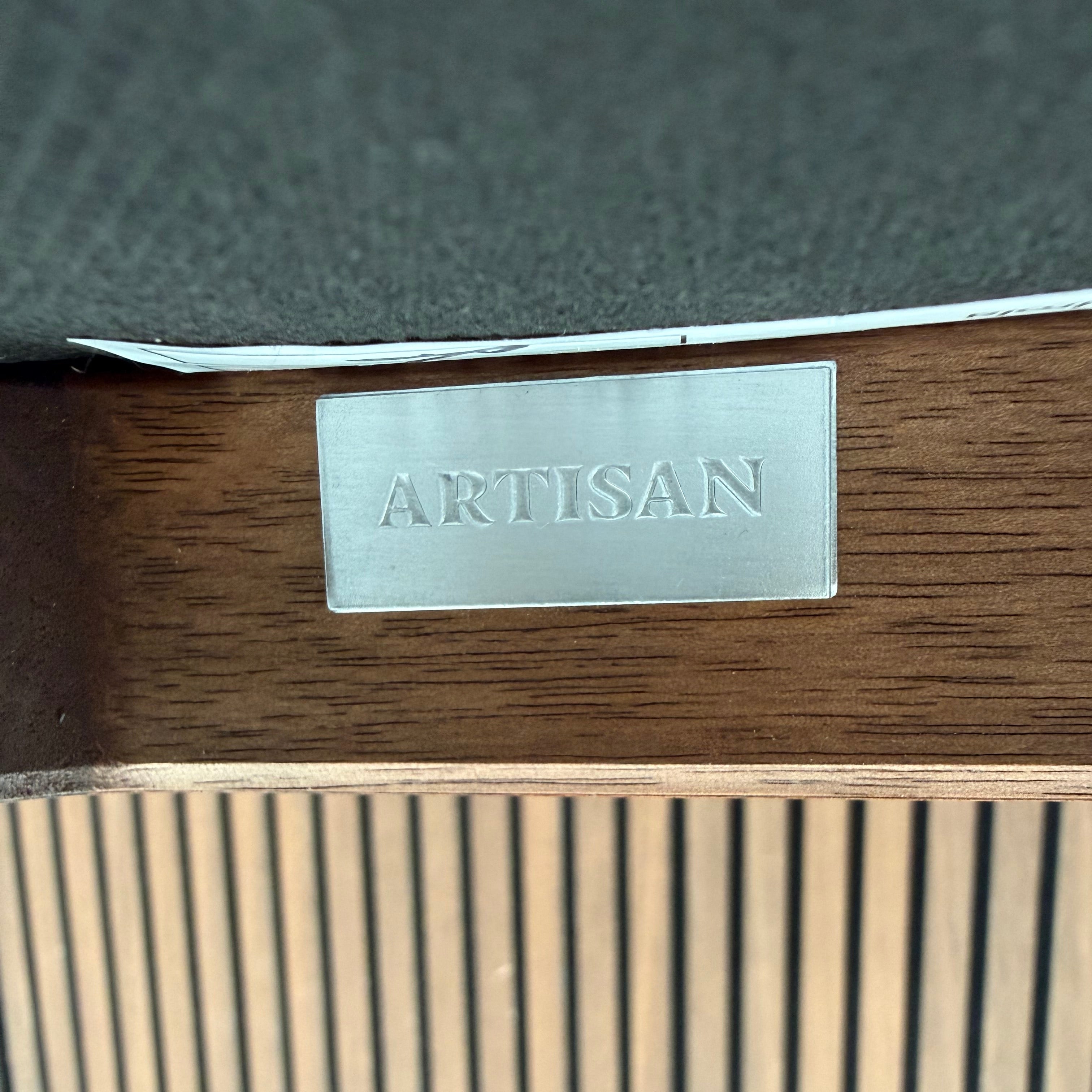 Artisan Neva Light 79 Bar Stool - Zenith Beige Leather European Walnut
