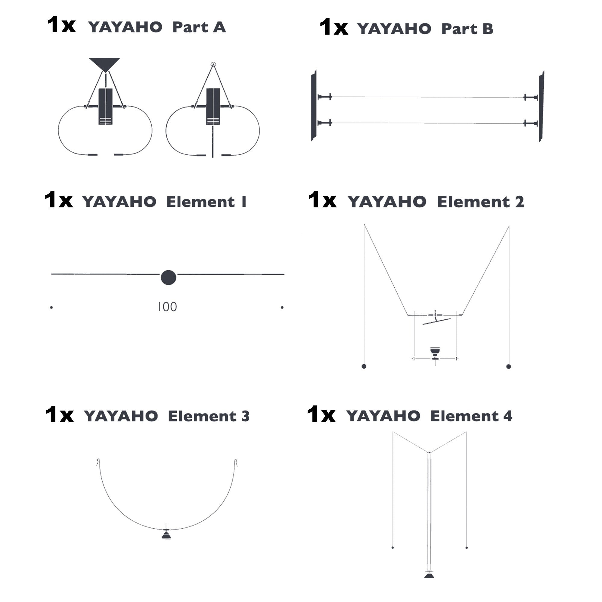 Ingo Maurer YaYaHo Set A Lighting System With 1 Mirror