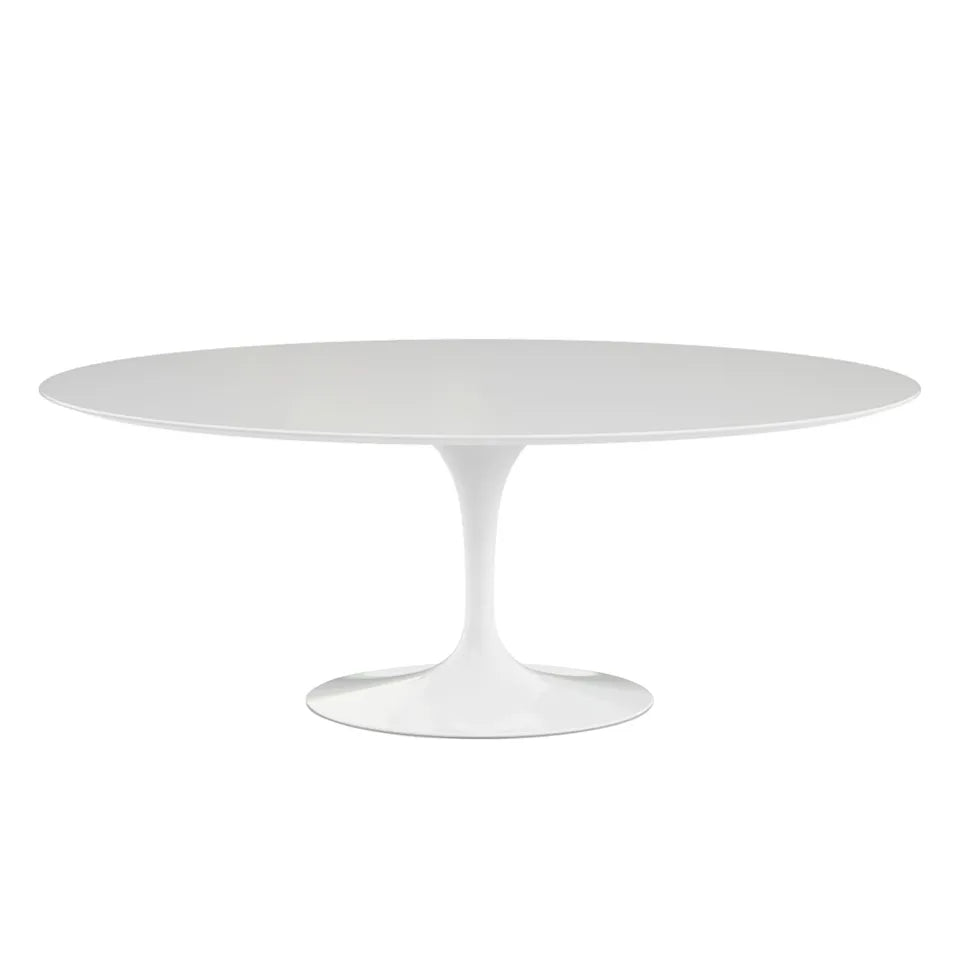 Knoll Saarinen ovalt spisebord 198 cm hvid