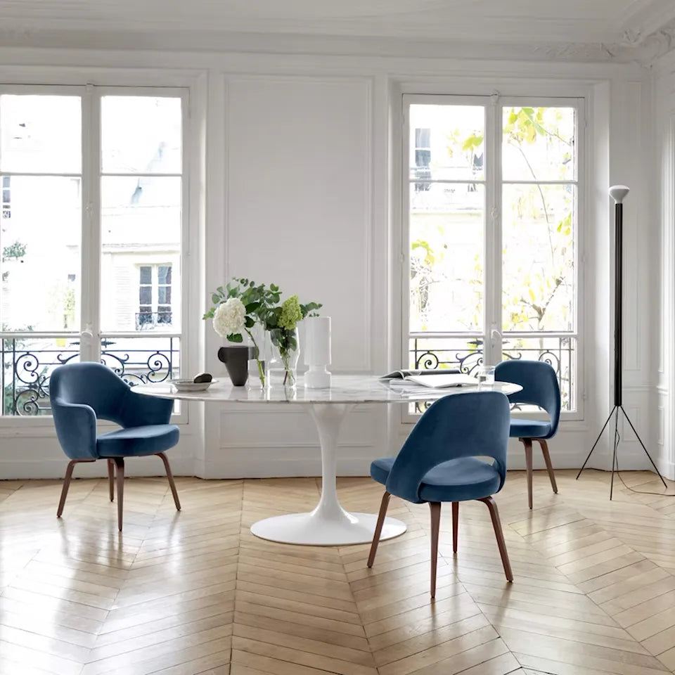 Knoll Saarinen rundt spisebord Ø 137 cm hvid