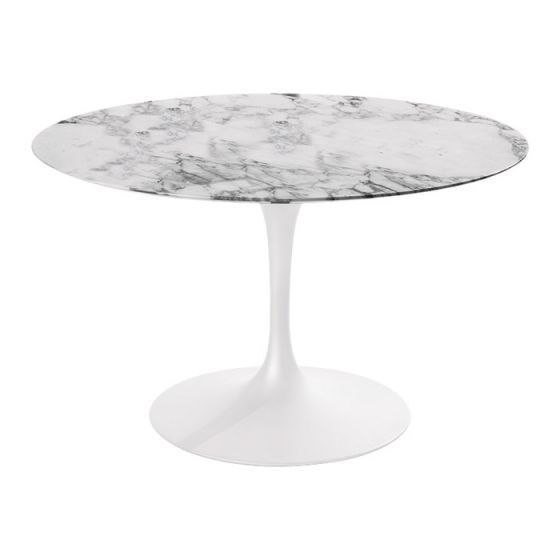 Knoll, Saarinen Rundt spisebord Ø 91 cm Hvid