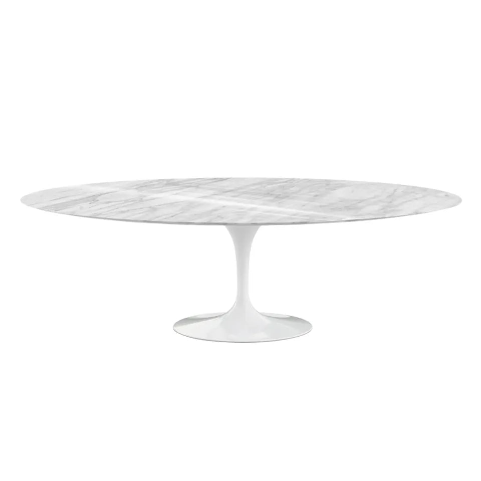 Knoll Saarinen ovalt spisebord 244 cm hvid