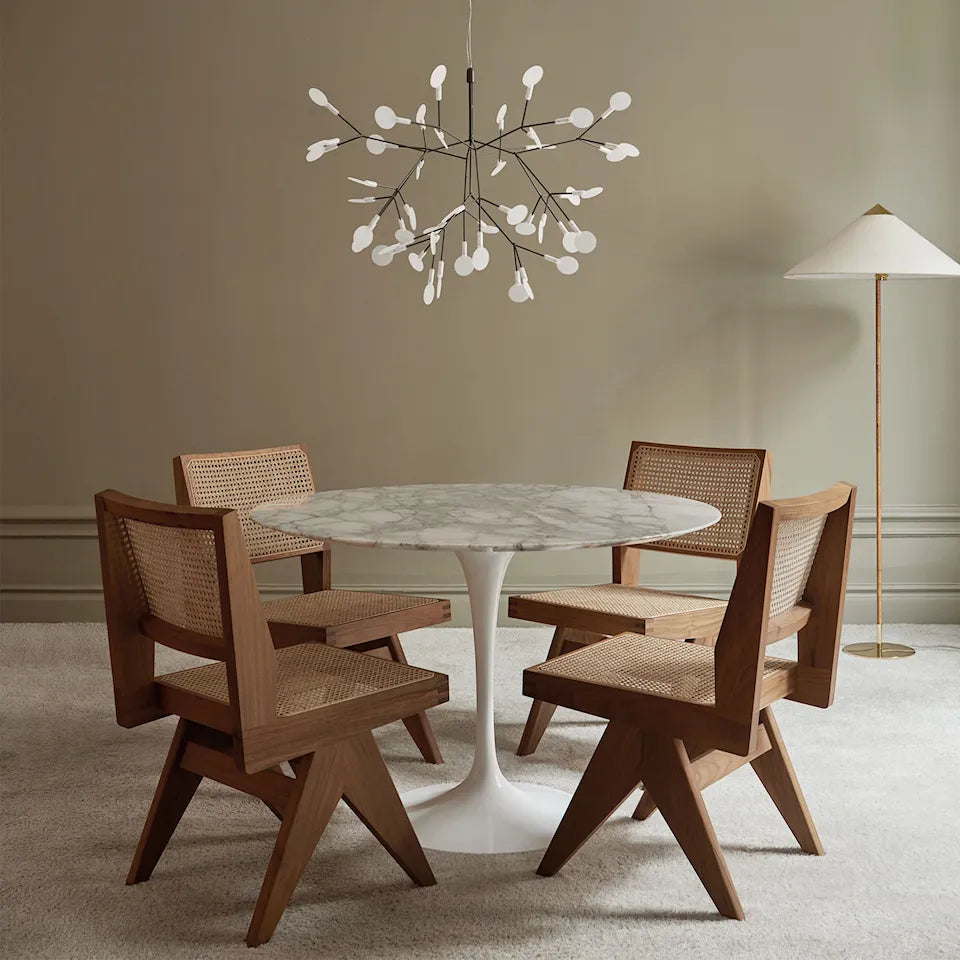 Knoll Saarinen rundt spisebord Ø 137 cm hvid