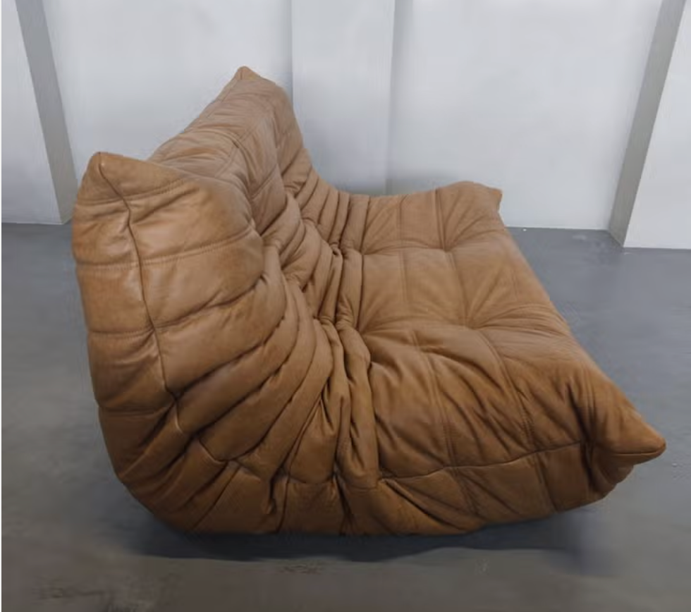 Ligne Roset Togo 2-Seater Sofa – Camel Leather