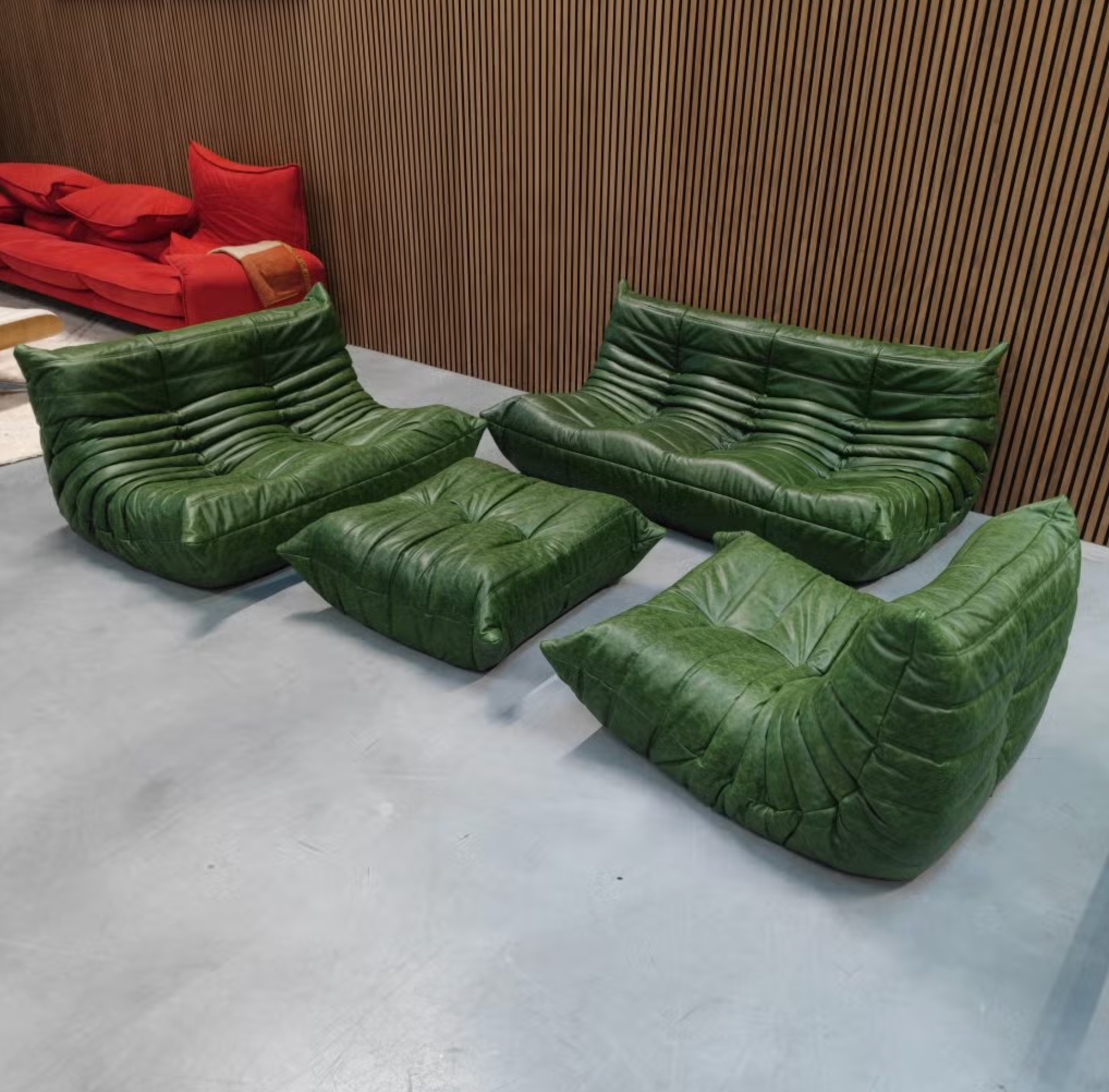Ligne Roset Togo Modular Set – Green Leather