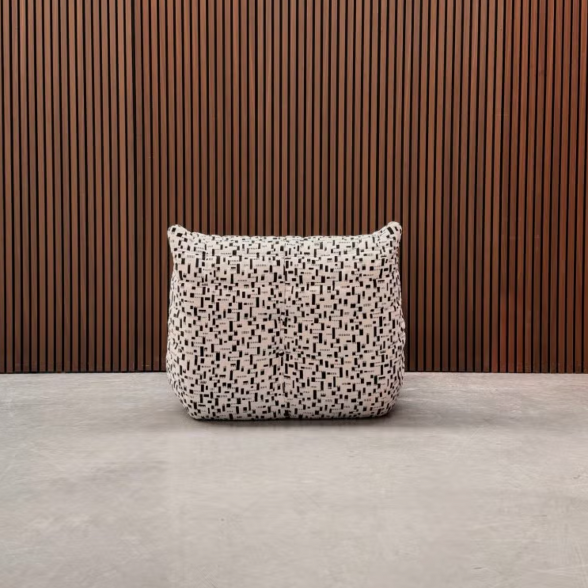 Ligne Roset Togo Fireside Chair – Black/White Pierre Frey Fabric