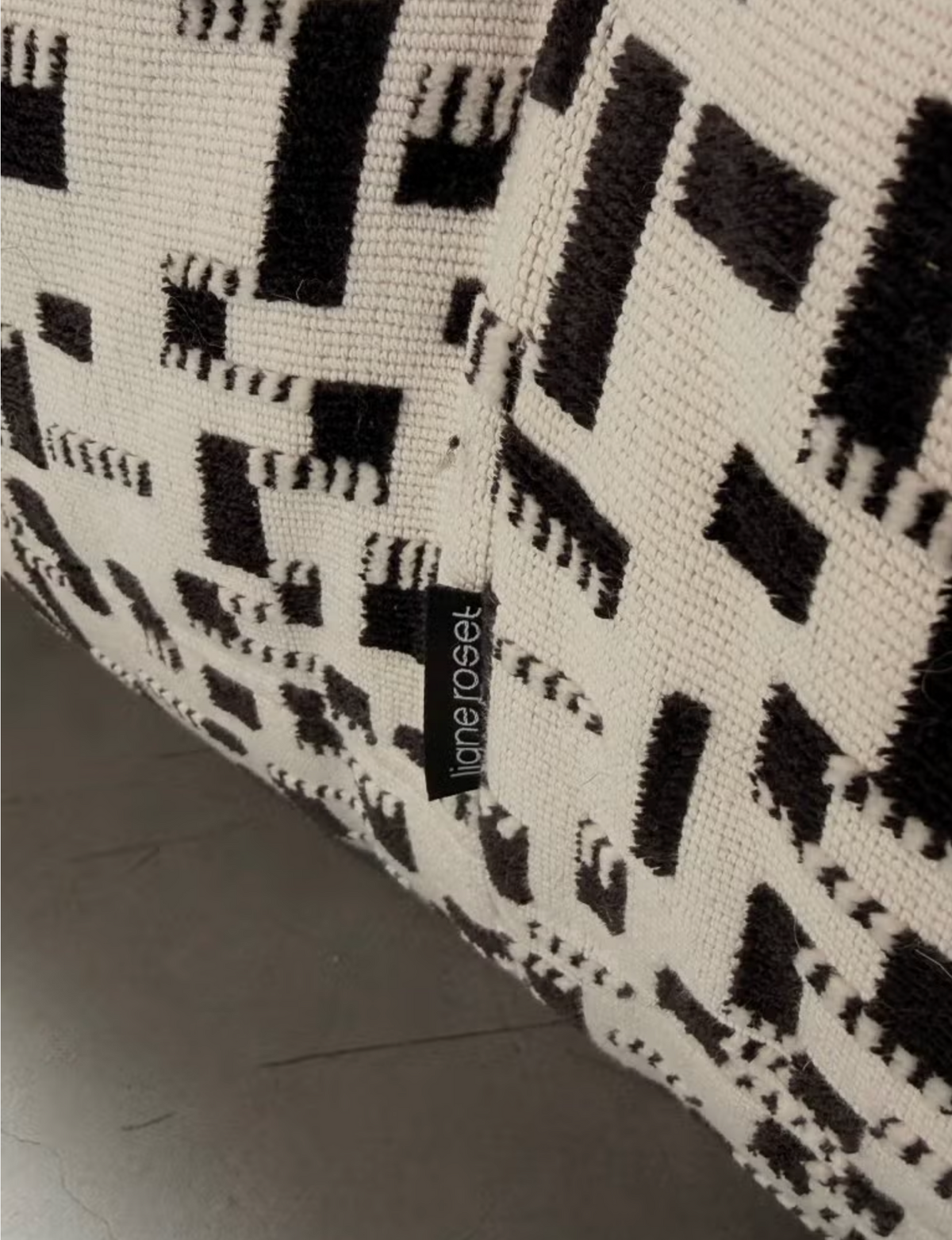 Ligne Roset Togo Fireside Chair – Black/White Pierre Frey Fabric