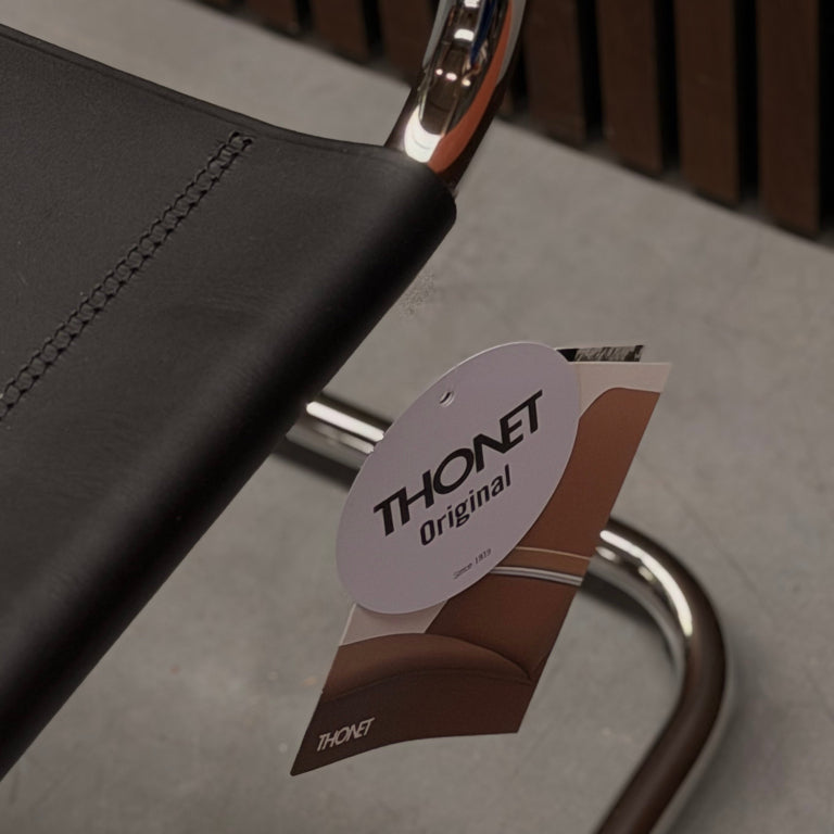 Thonet S33 Chair – Black Saddle Leather