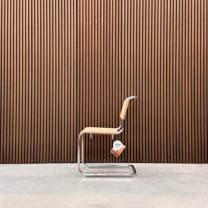 Thonet S33 Chair – Beige Saddle Leather