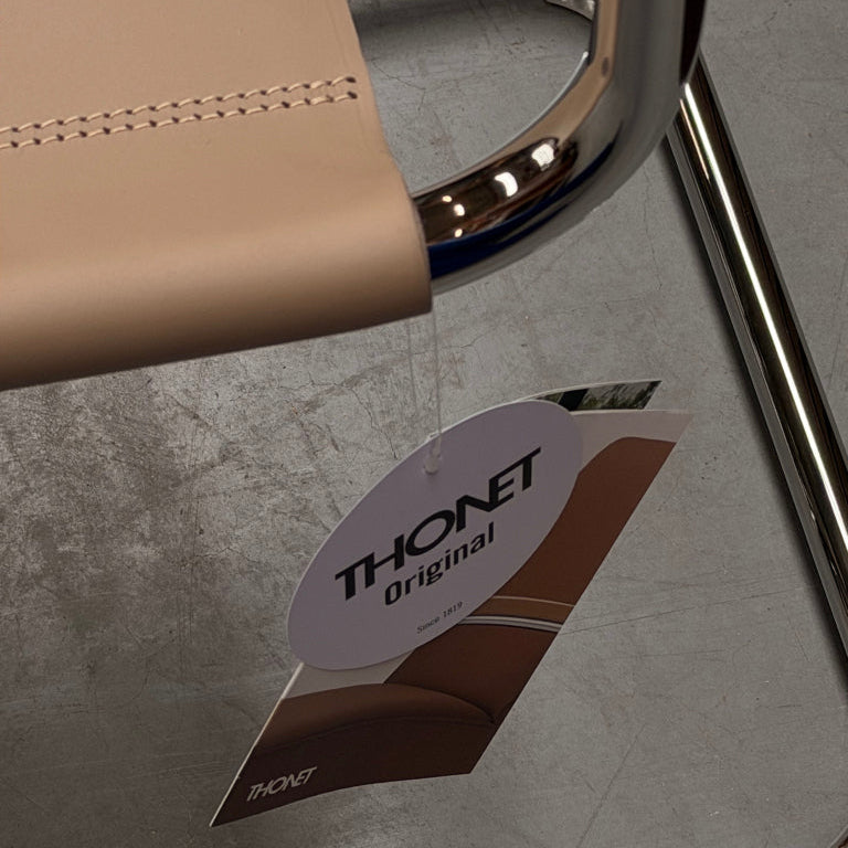 Thonet S33 Chair – Beige Saddle Leather