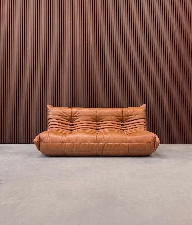 Ligne Roset Togo 2-Seater Sofa – Cognac Leather