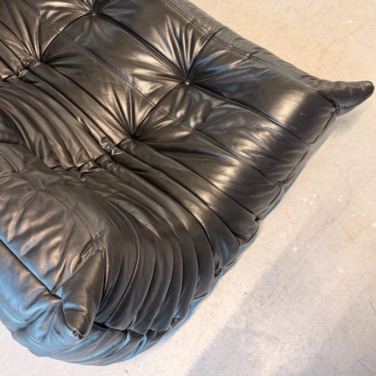 Ligne Roset Togo 3-Seater Sofa – Black Leather