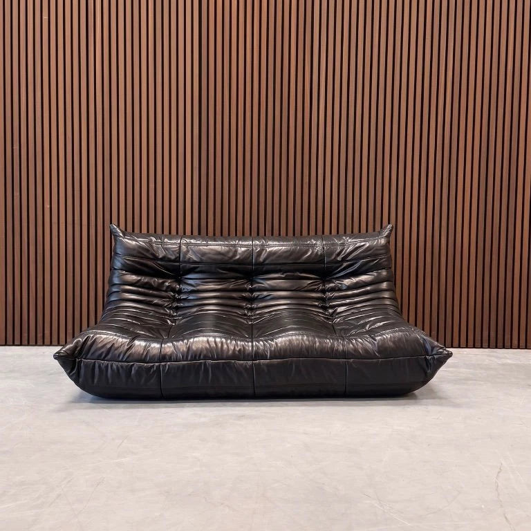 Ligne Roset Togo 3-Seater Sofa – Black Leather