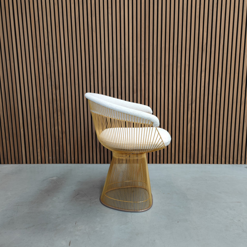 Knoll Warren Platner armchair - 18k gold/Classic boucle-Pear