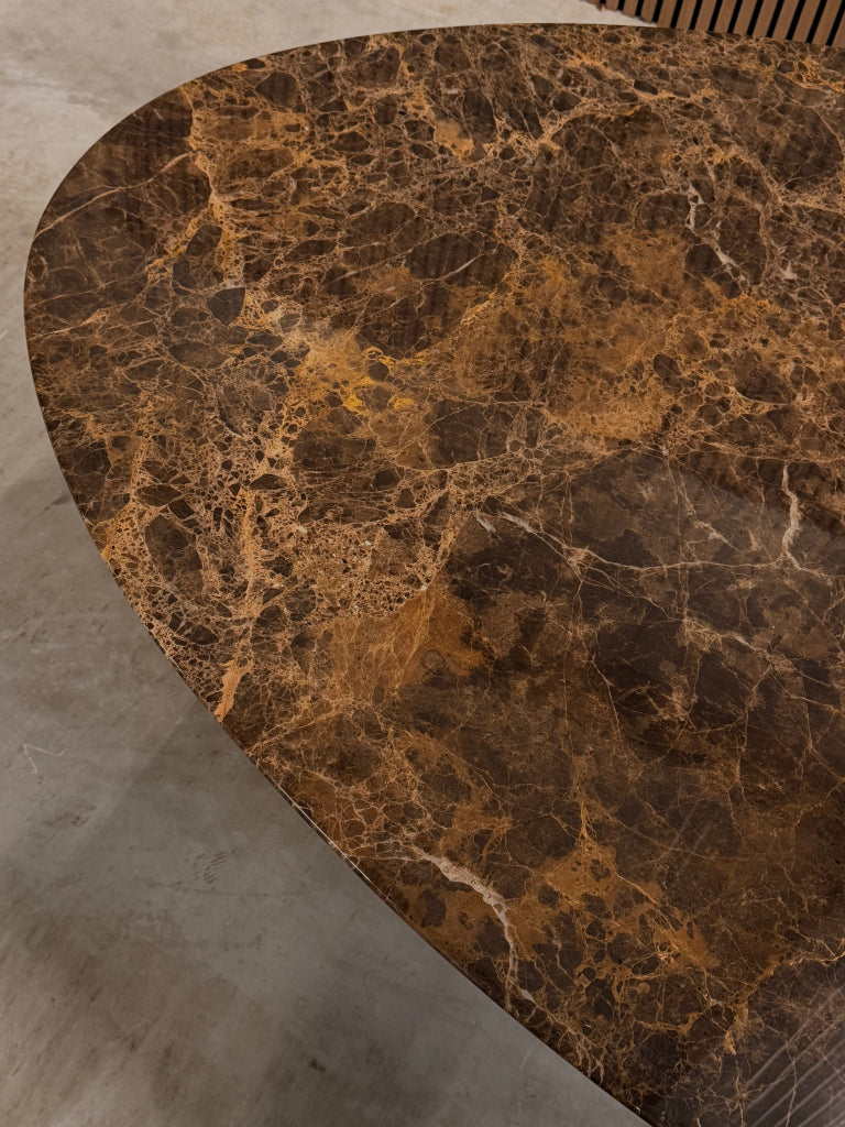 Knoll Saarinen High tulip table - 198 cm - brown emperador