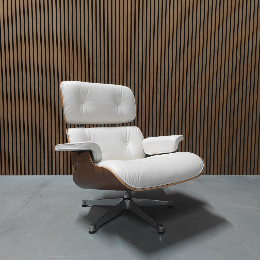Vitra Eames lounge chair XL - Premium white leder / Walnut